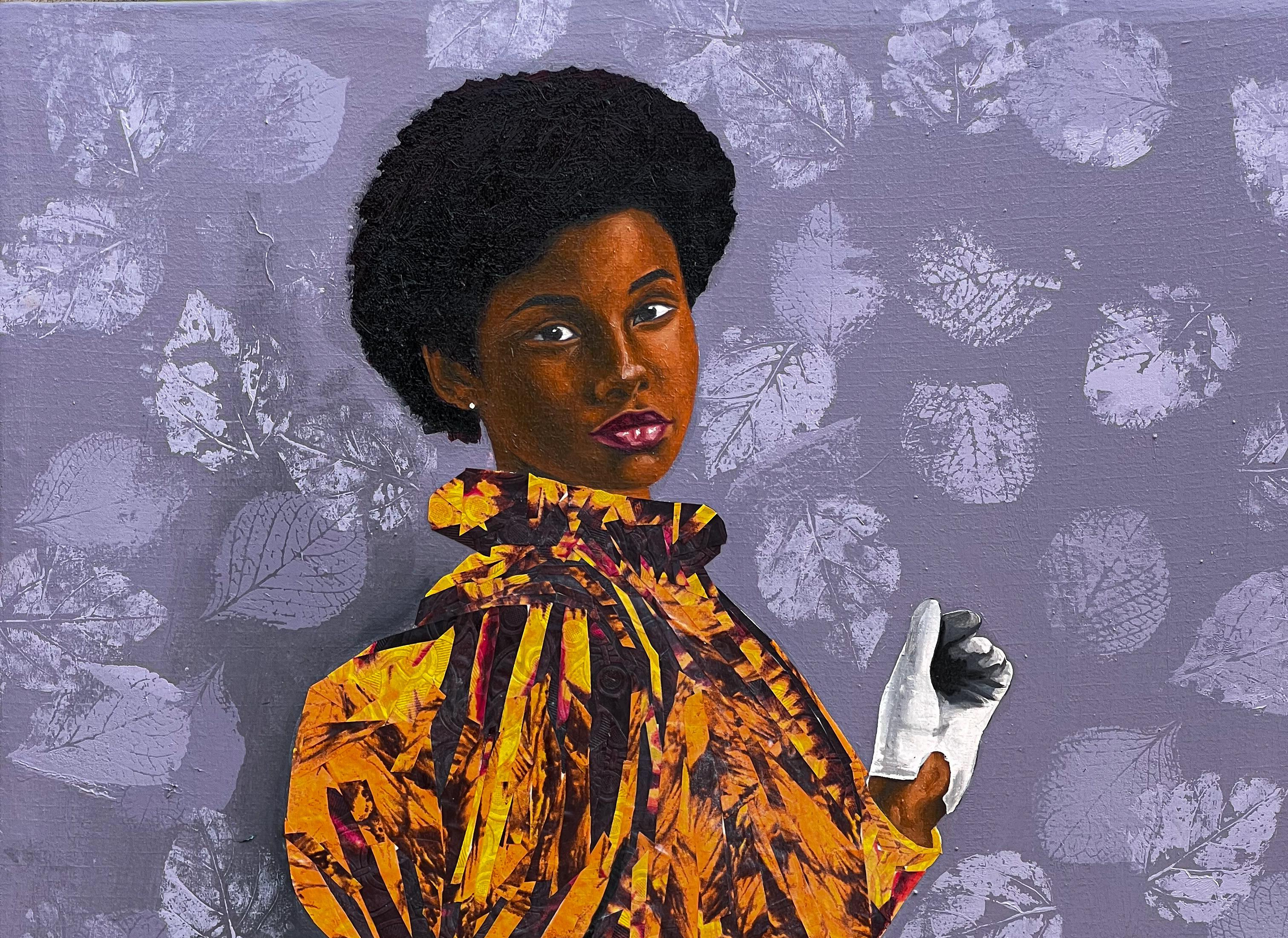 Illuminating Hope - 21. Jahrhundert, Contemporary, Figurativ, Women Africa Fabrics (Expressionismus), Mixed Media Art, von Roseleen Labazacchy,