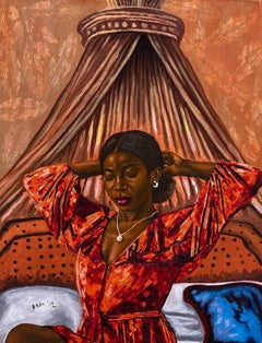 Morning Solace - Siglo XXI, Contemporáneo, Figurativo, Mujeres África Telas