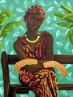 Serene Solitude (A Lady
s Retreat) - 21st Century Contemporary Portrait of Woman