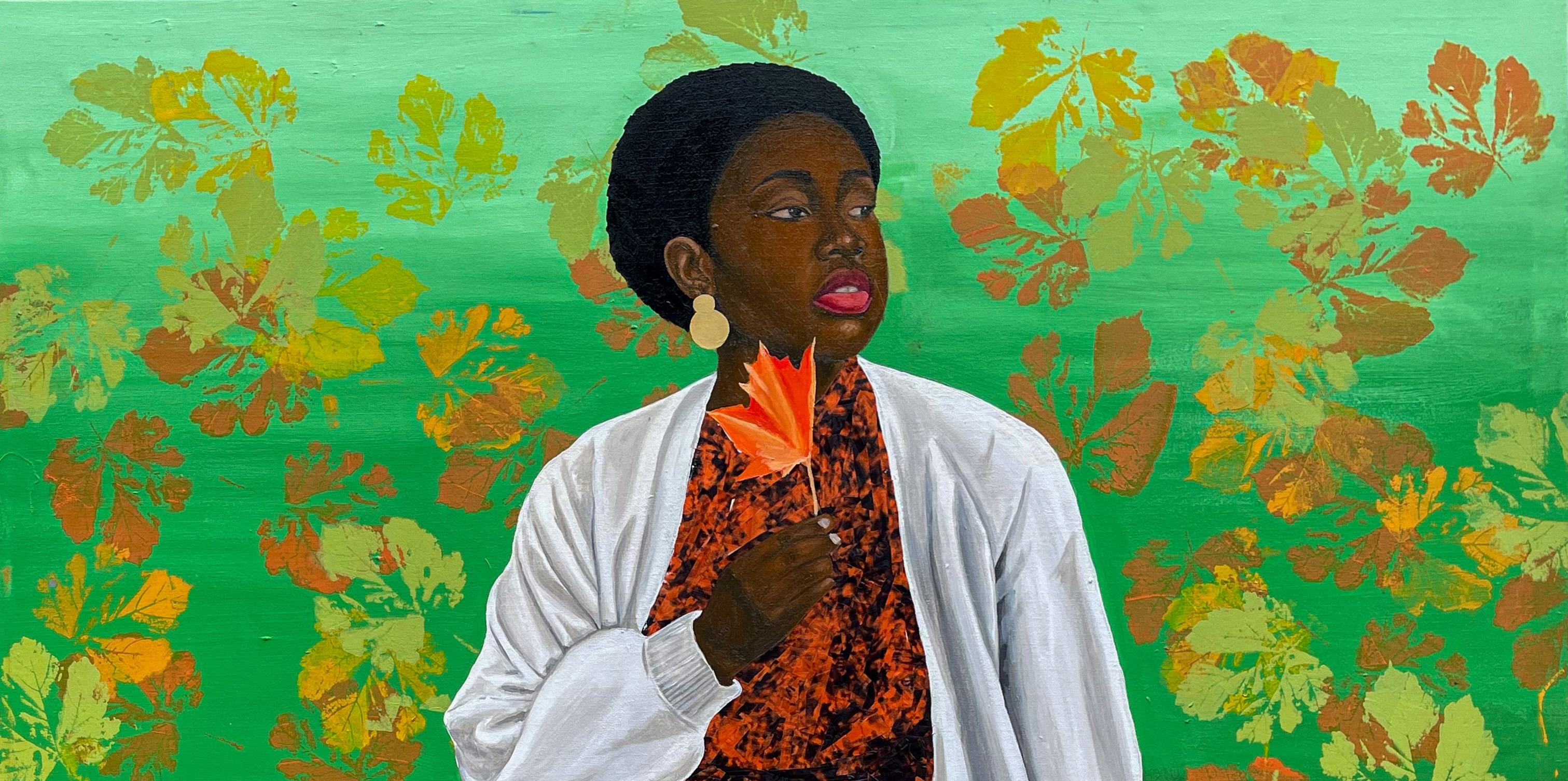 Waiting For A Chance - 21e siècle, contemporain, figuratif, Afrique Tissus - Contemporain Mixed Media Art par Roseleen Labazacchy,