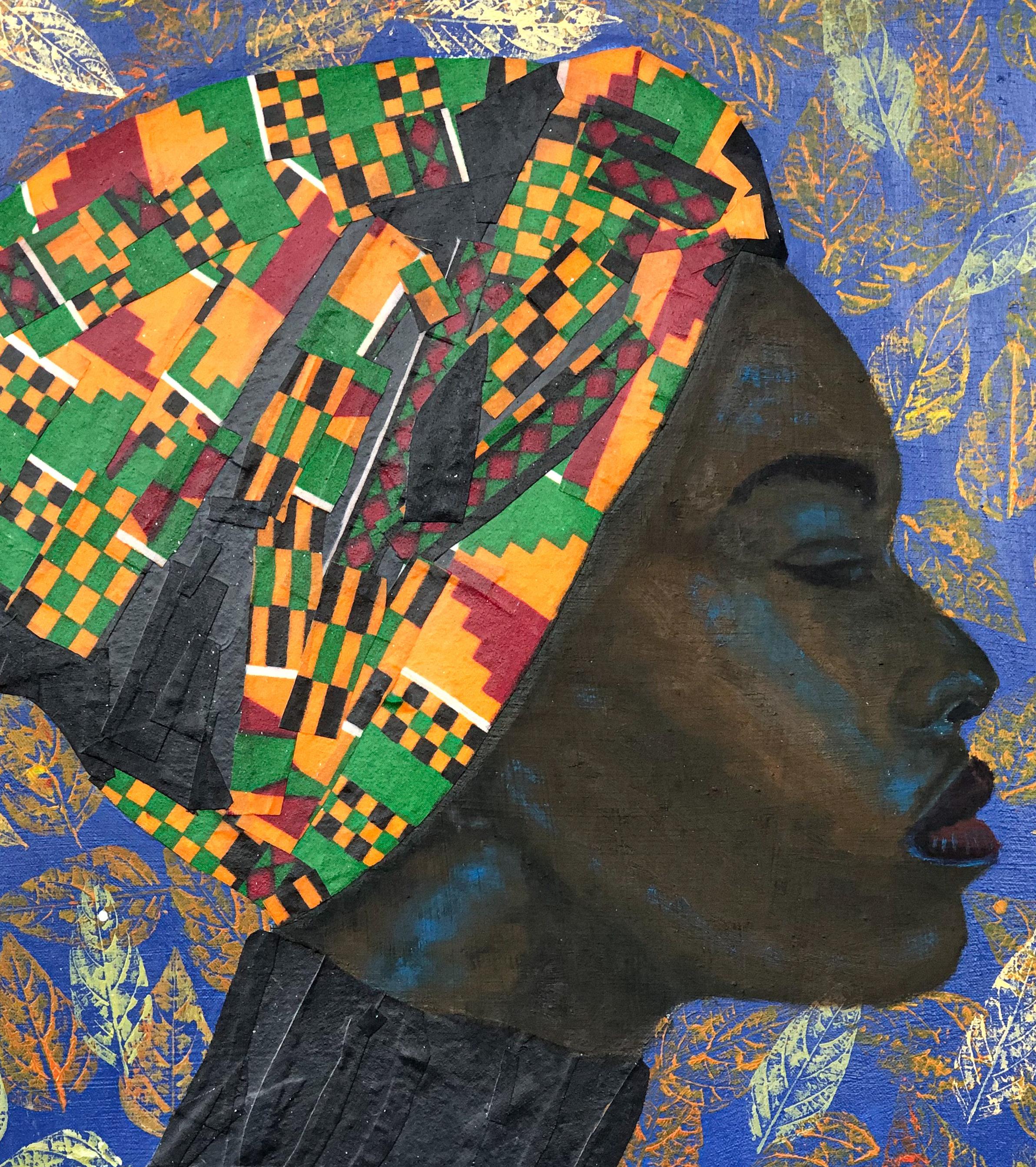 Modesty (African Woman) - Painting by Roseleen Labazacchy,
