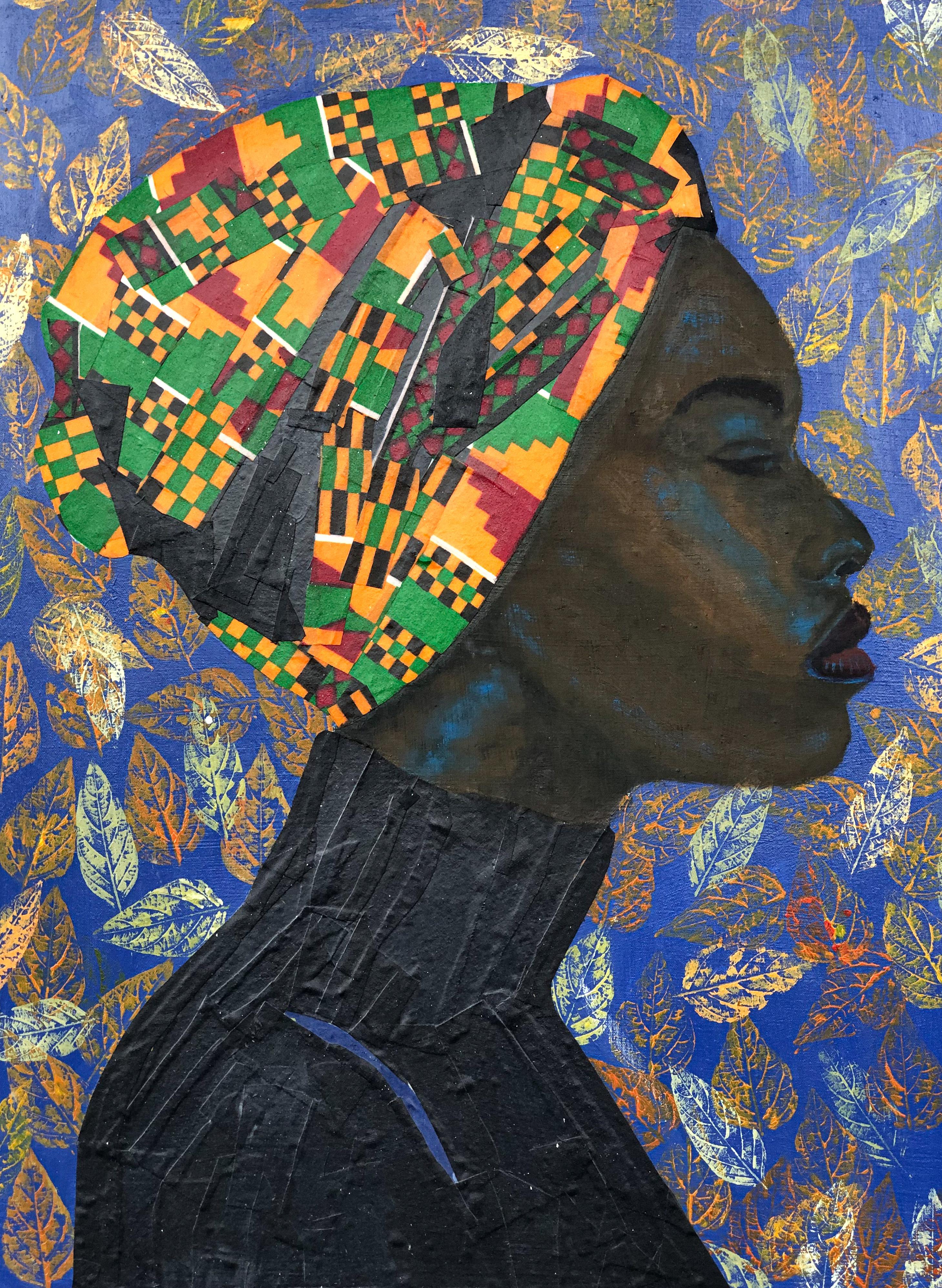 Roseleen Labazacchy, Portrait Painting - Modesty (African Woman)