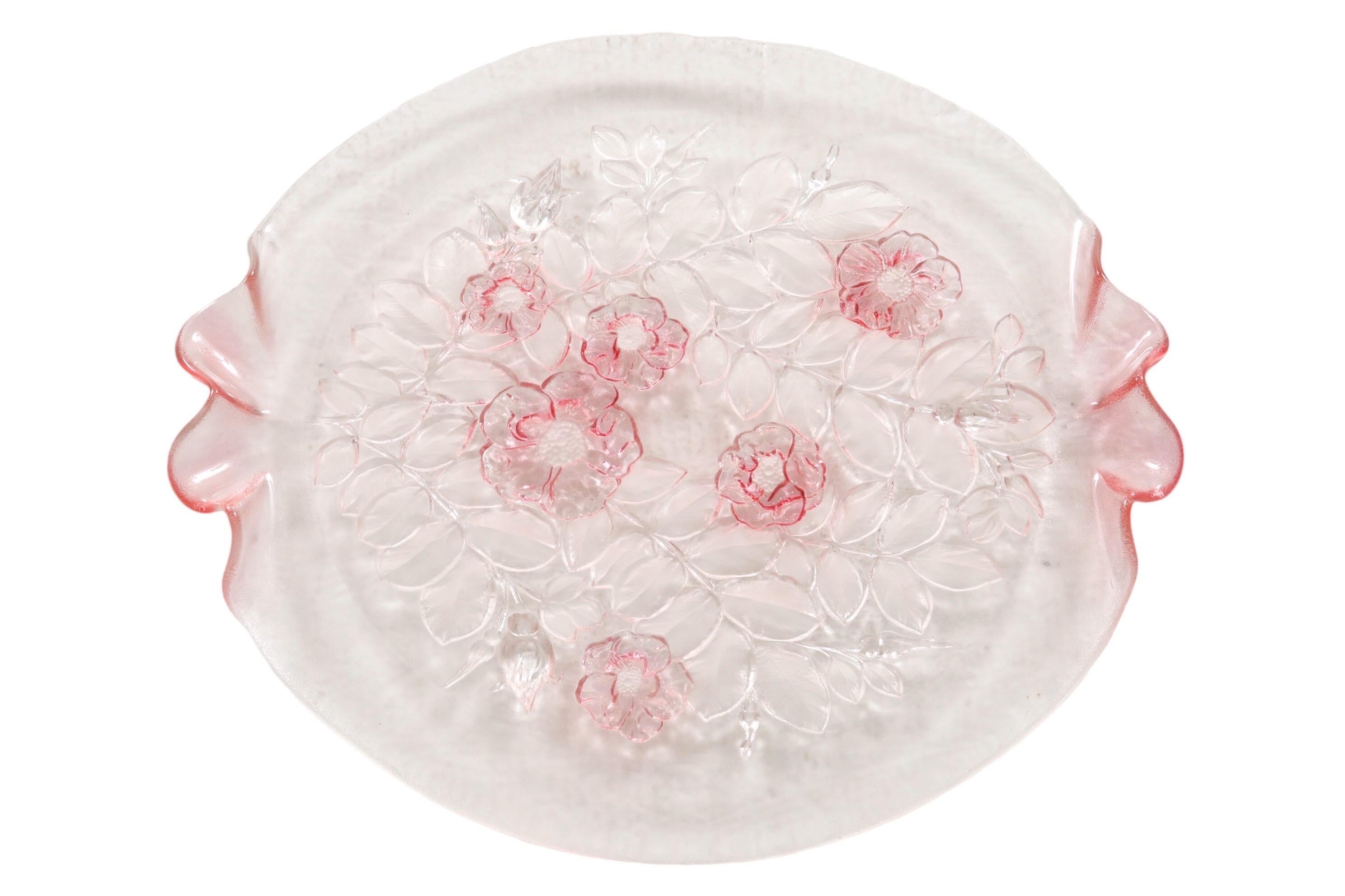 20th Century Rosella Glass Cake Plate by Mikasa For Sale