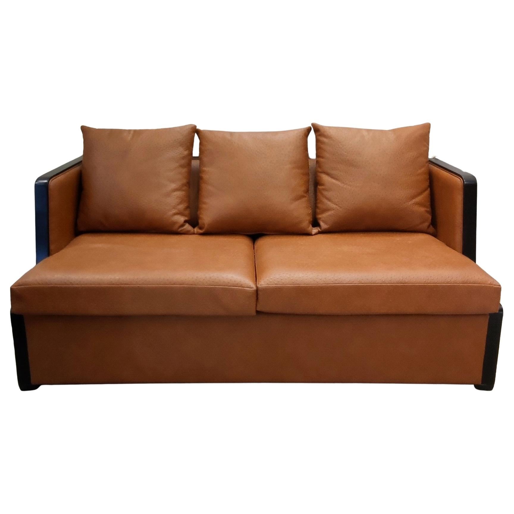 Artdeco Roo Sofabed Black And, Ostrich Leather Couch