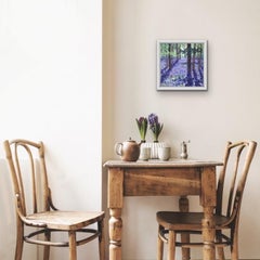 Bluebells Woods 1, Impressionist Landscape Artwork, Original Floral Painting
