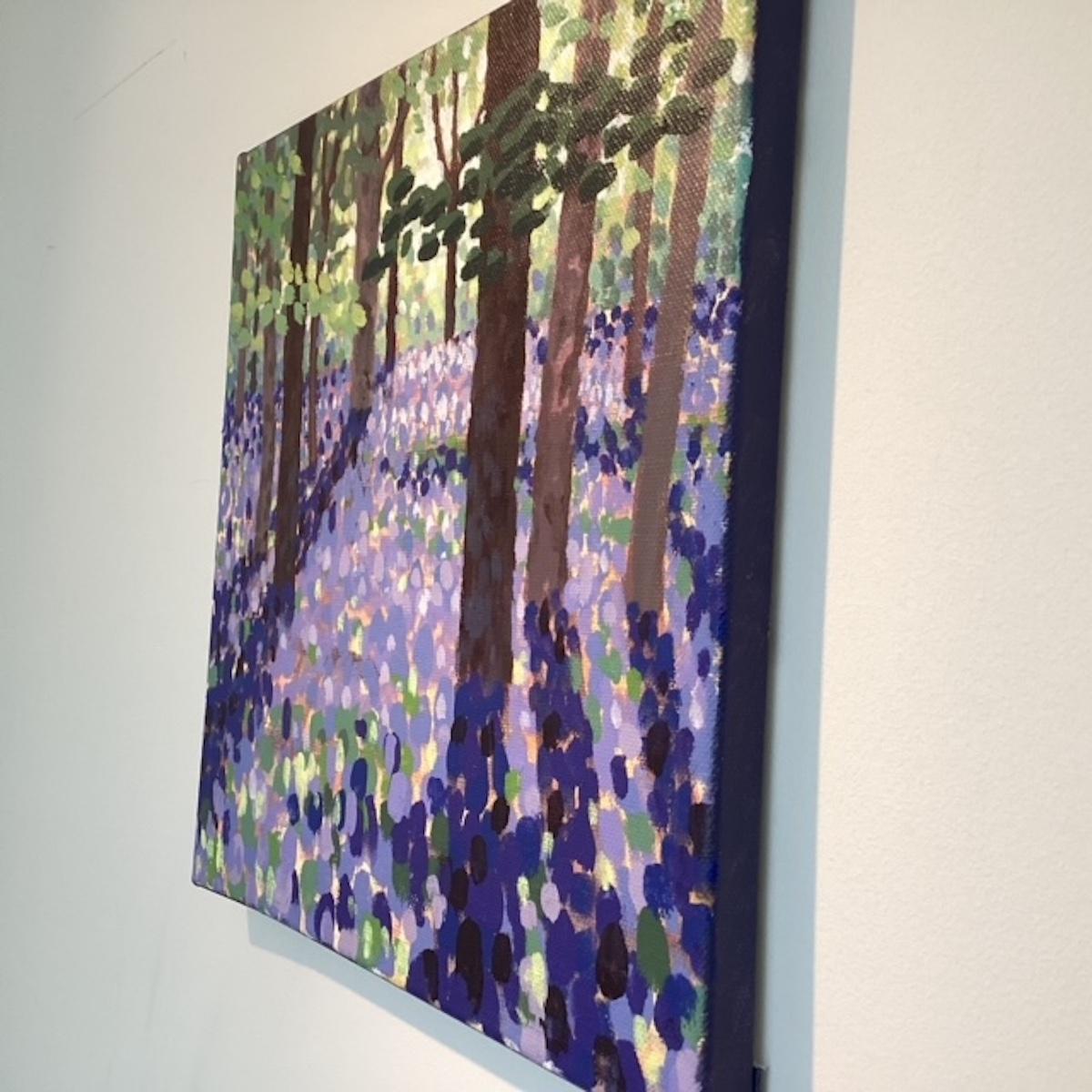 Bluebells Woods 1, Impressionist Landscape Artwork, Original Floral Painting For Sale 1