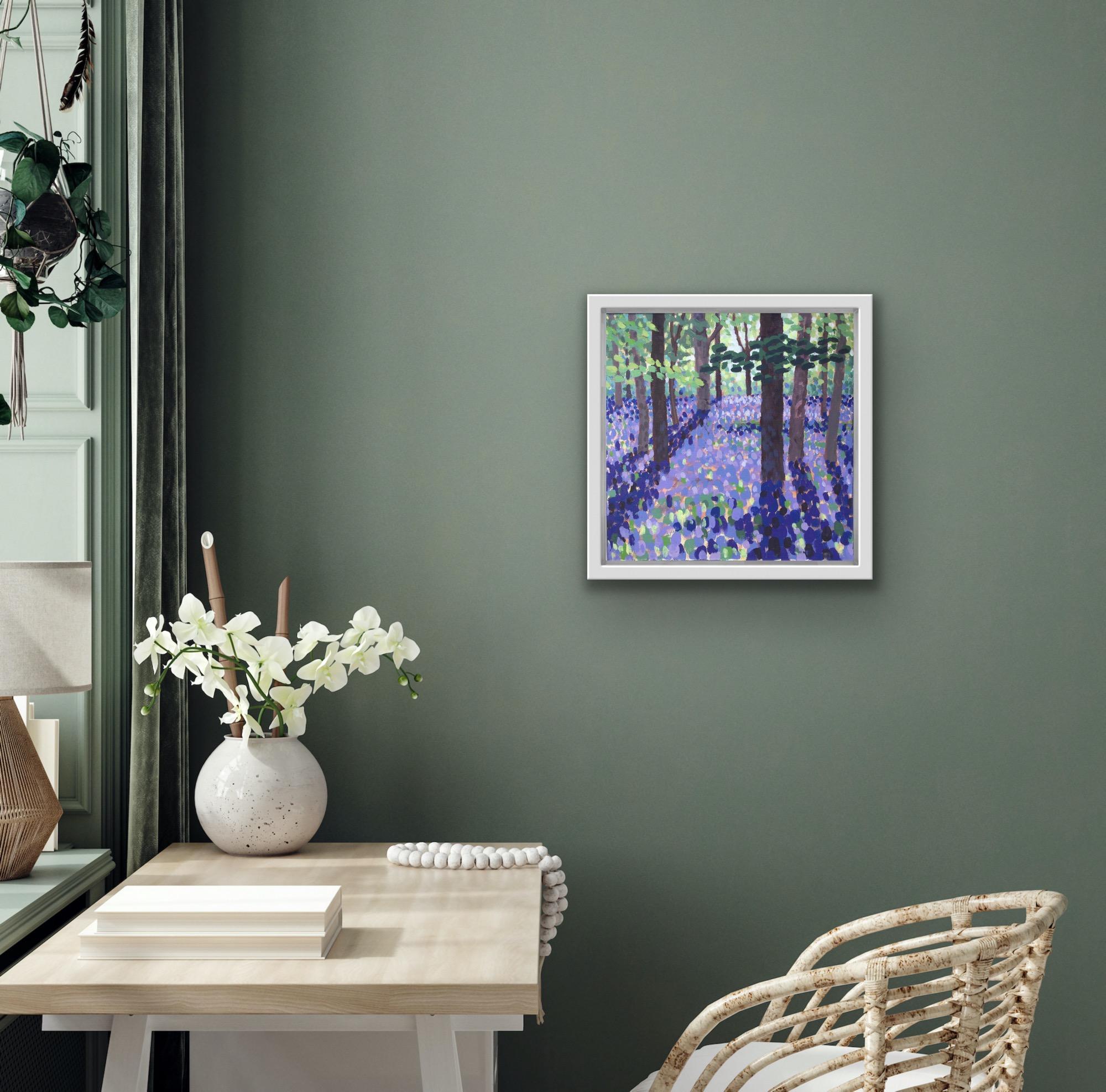 Bluebells Woods 1, Impressionist Landscape Artwork, Original Floral Painting For Sale 5