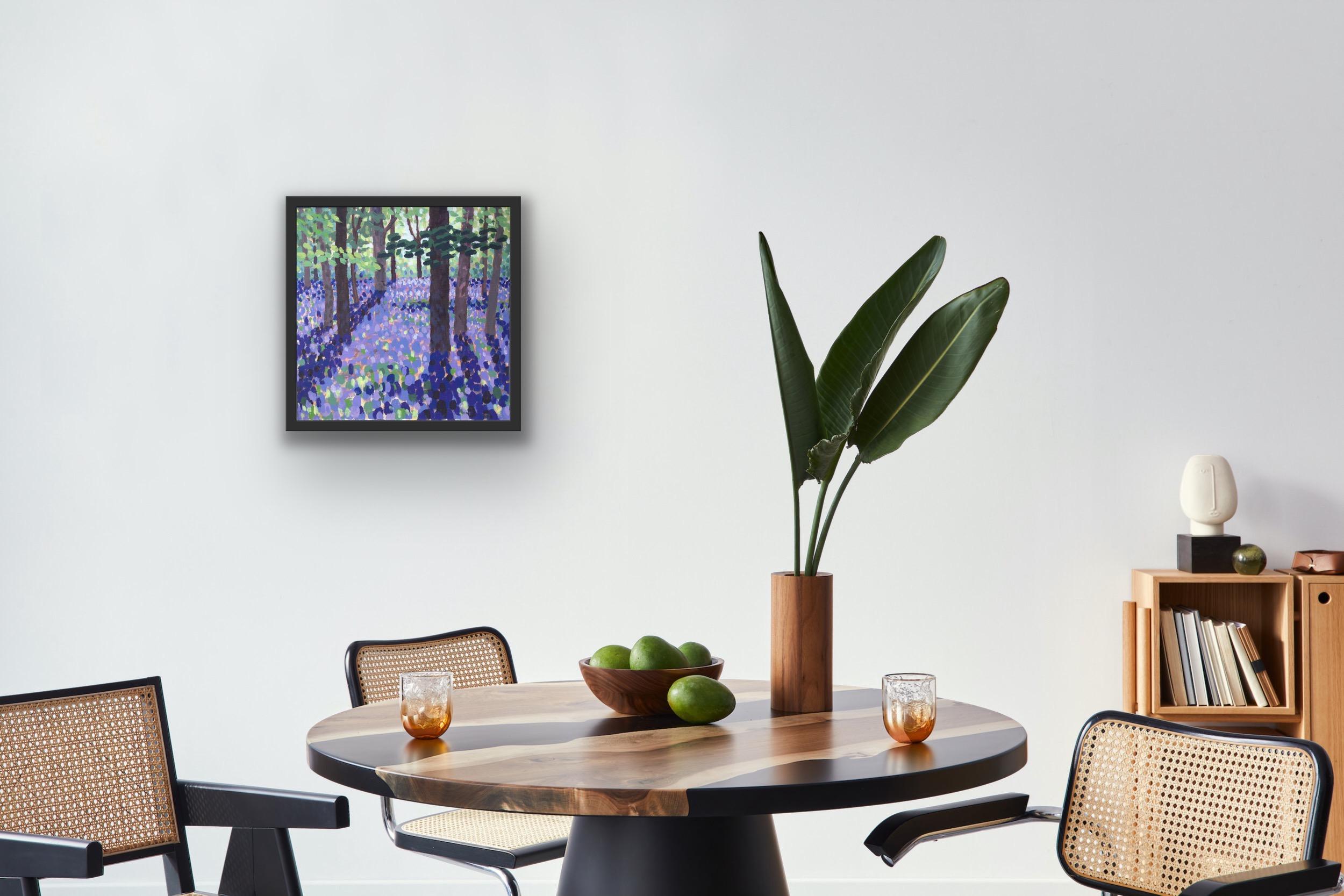 Bluebells Woods 1, Impressionist Landscape Artwork, Original Floral Painting For Sale 6