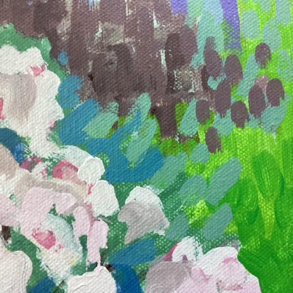 High Summer è un dipinto originale di Rosemary Farrer. Questo fa parte di una nuova serie di dipinti a cui ho lavorato di recente. Ispirato dal tempo trascorso a disegnare e fare studi di colore in un giardino progettato da Piet Oudolf nel Somerset.