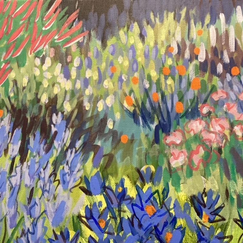 Irises - Painting by Rosemary Farrer