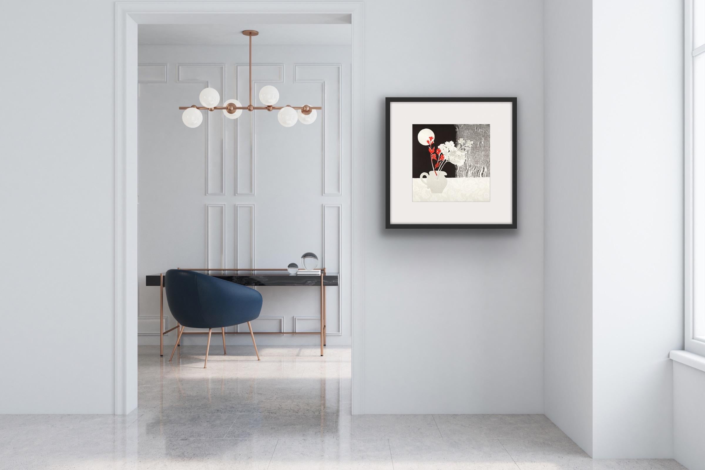 Rosemary Farrer, Bodegón con visillo, Bodegón Obra de Arte en Blanco y Negro en venta 6