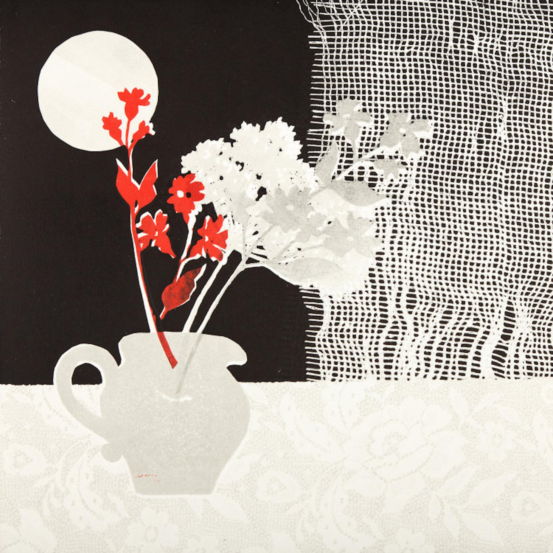 Stillleben mit Netzvorhang ist ein einzigartiger Monodruck von Rosemary Farrer. Die einfachen Formen und die kontrastierenden Farben verleihen dem Werk eine mehrschichtige Wirkung.
Die Drucke sind keineswegs Kopien der Gemälde, sondern eine Antwort