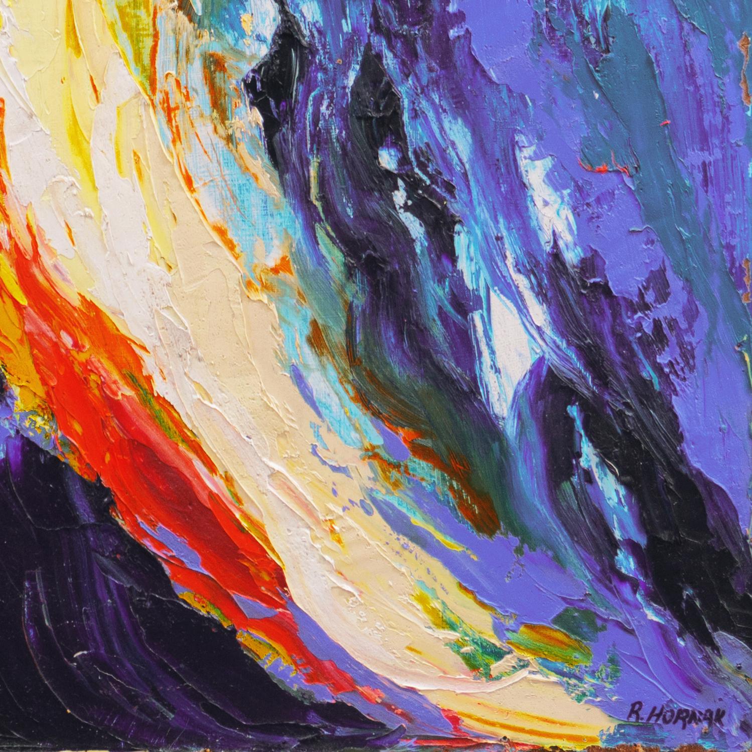 'Pareja de Perroquets', Grande, Óleo expresionista, Loros, Detroit Mujer artista - Painting de Rosemary Hornak