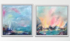 Sunset over the lake and Coast Diptych