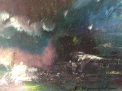 Sunset Over The Lake, Rosemary Houghton, Original Painting, Abstract Artwork