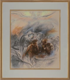 Lunch at the Club, techniques mixtes, dessin, cadre d'archives, artiste texan, Lindbergh