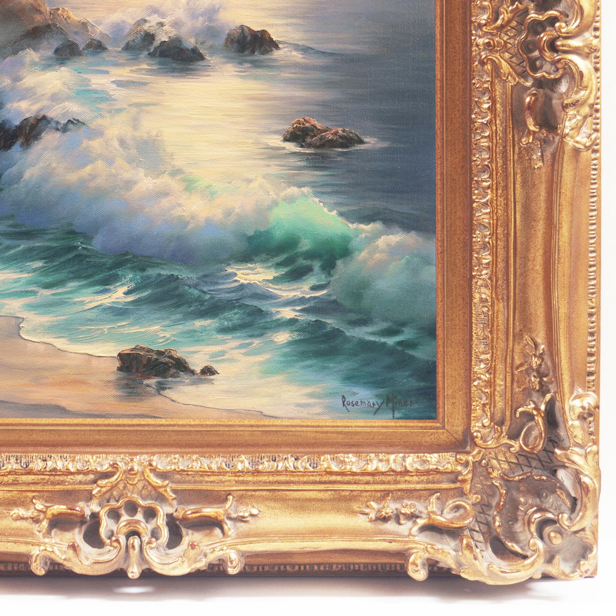 'California Evening, Golden Shore', Carmel, Long Beach, UCLA, Gallery Americana - Impressionist Painting by Rosemary Miner