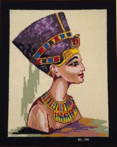 Rosemary Pipkin Jackson (American 20th C.), Nefertiti Needlework Panel, Signed