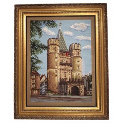 Rosemary Pipkin Jackson (American 20th C.) Old Gate In Basel, Needlework Panel