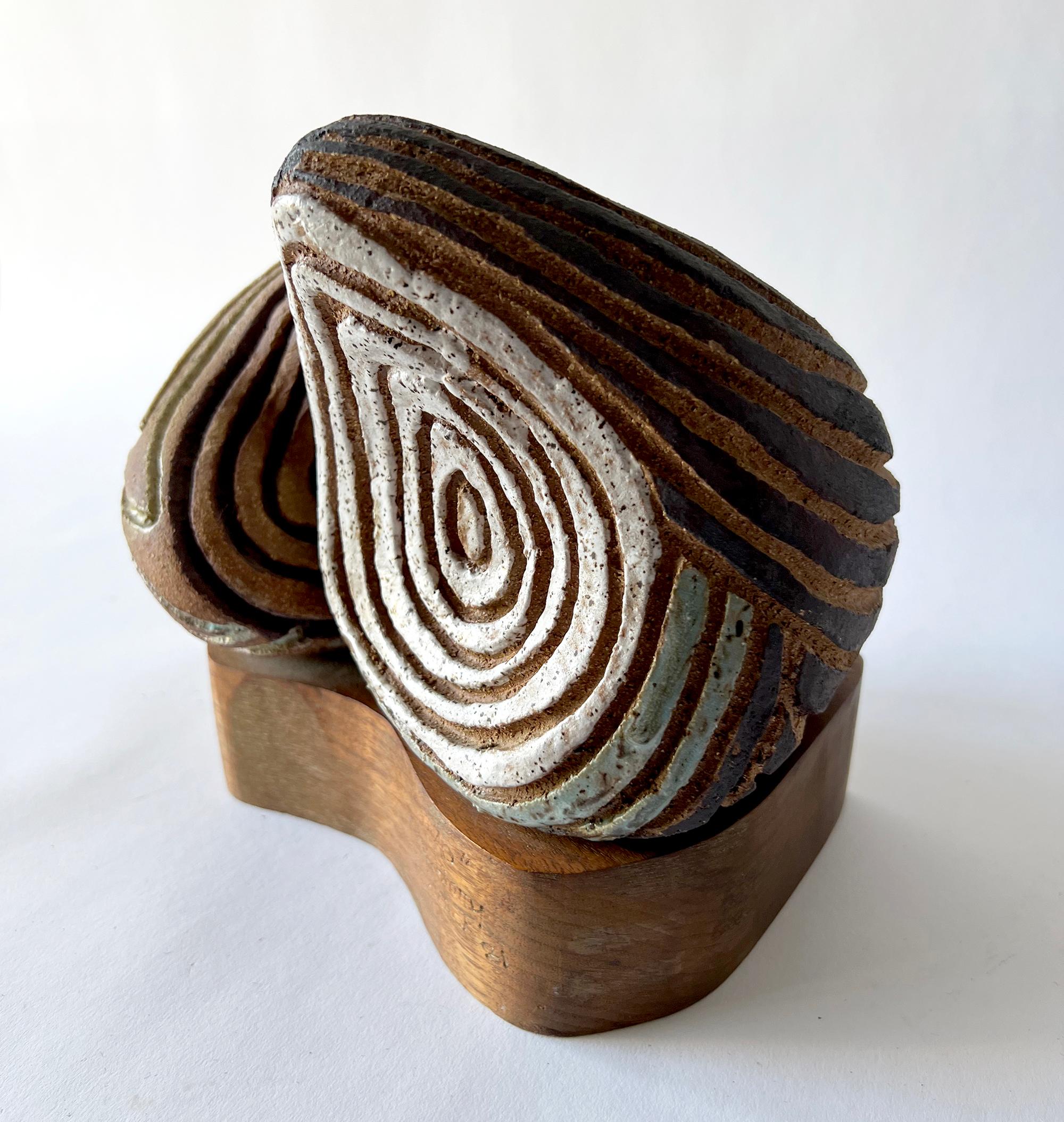 Modernistische Keramik-Skulptur Yin Yang Duo von Rosemary Zwick Chicago (Moderne der Mitte des Jahrhunderts) im Angebot