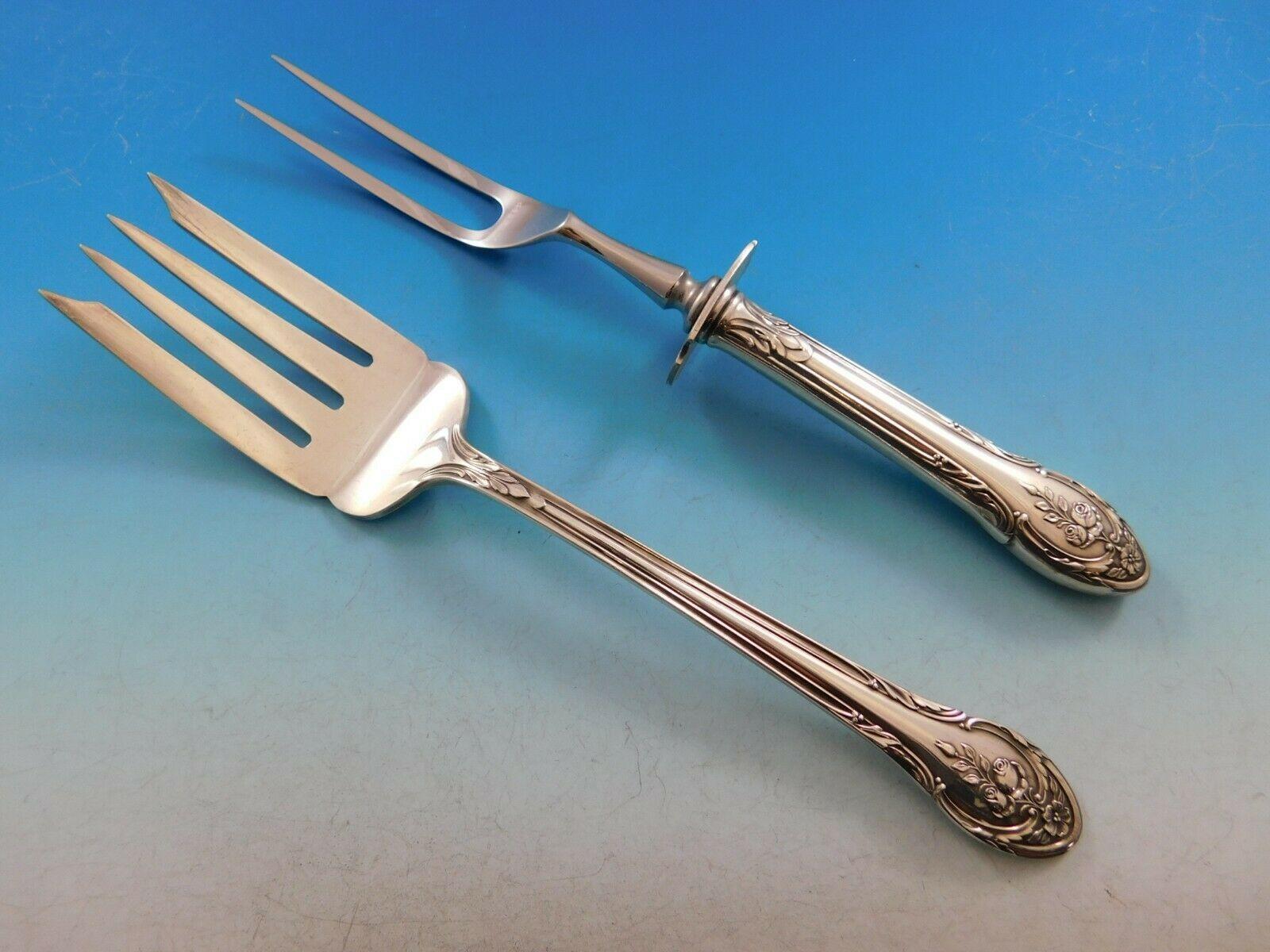 Rosemont by Gorham Set di posate in argento Servizio 114 pezzi Enorme circa 1930 Rose in vendita 1