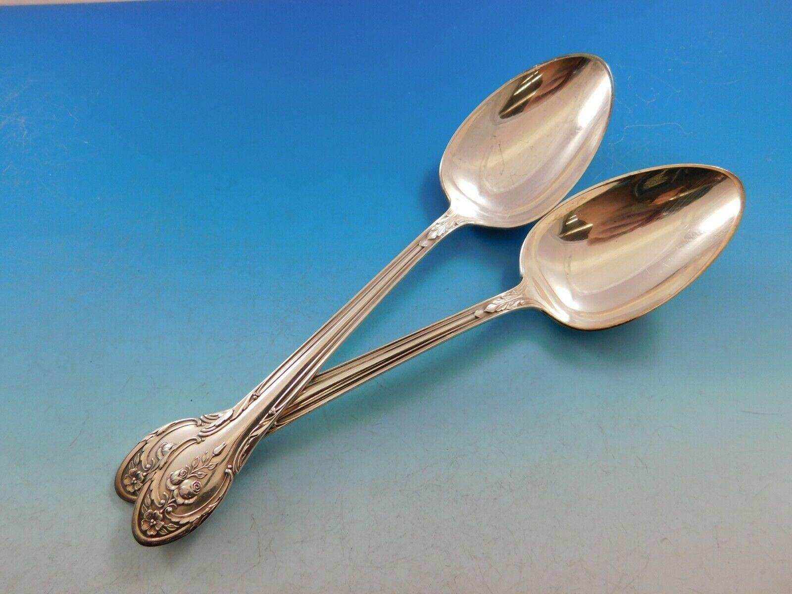 20th Century Rosemont by Gorham Silverplate Flatware Set Service 114 Pc Huge circa 1930 Roses For Sale