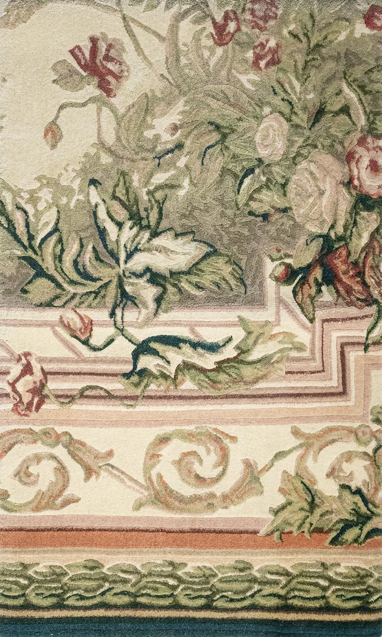 Floral roses pattern Modern Classics Rug beige green - Rosemont For ...