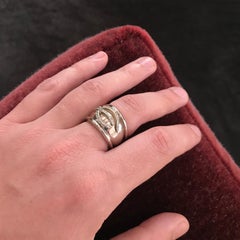 Rosenblat Ring in 18 Carat White Gold, 44 Cognac Colored Diamonds 0.29 Carat