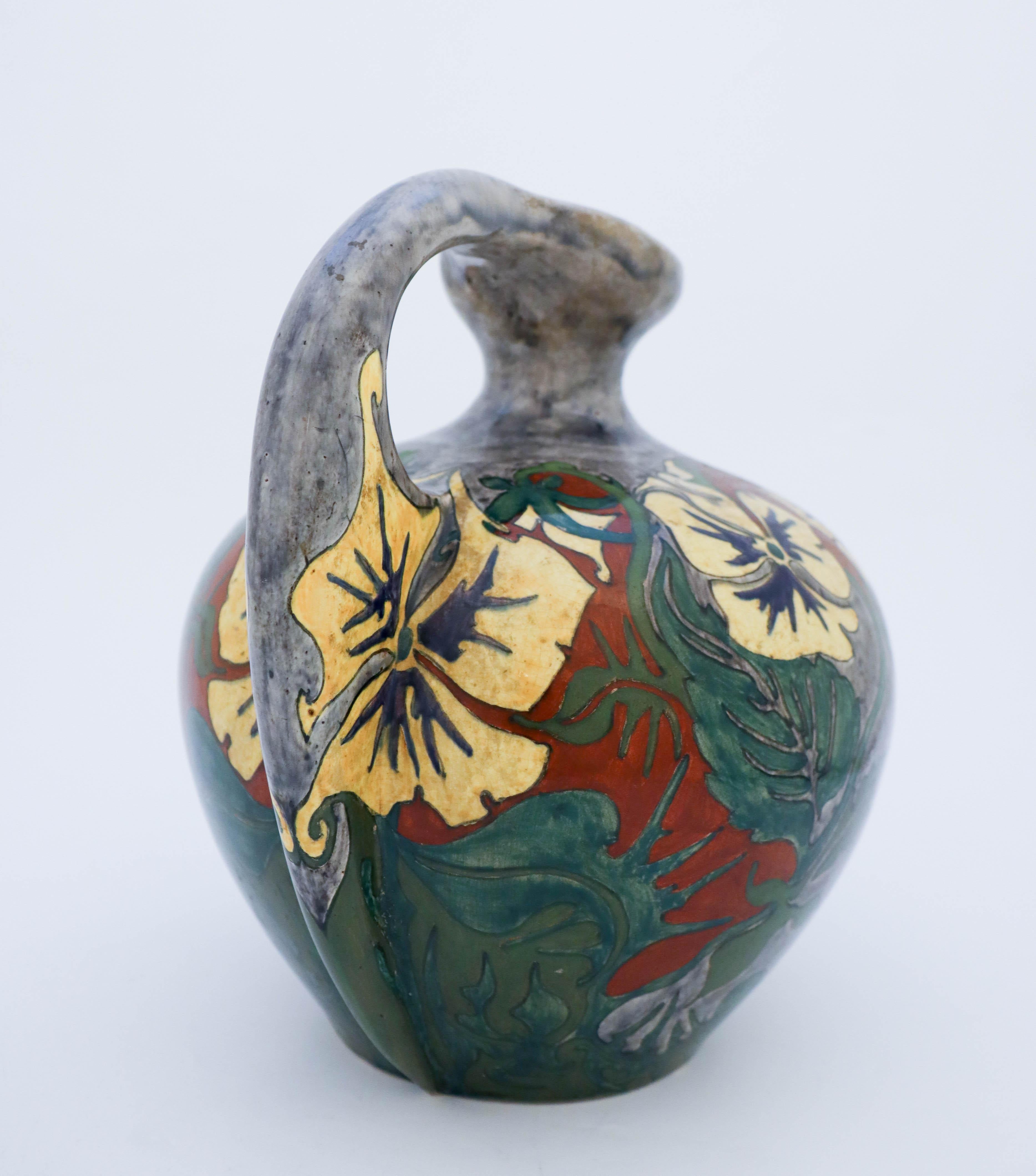 Rosenburg Den Haag, Art Noveau, Large Pitcher or Vase, the Netherlands In Good Condition In Stockholm, SE