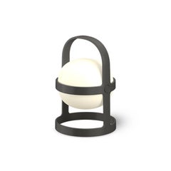 Rosendahl „Soft Spot“ runde Solar-LED-Lampe, schiefergrau, 9,8 in H
