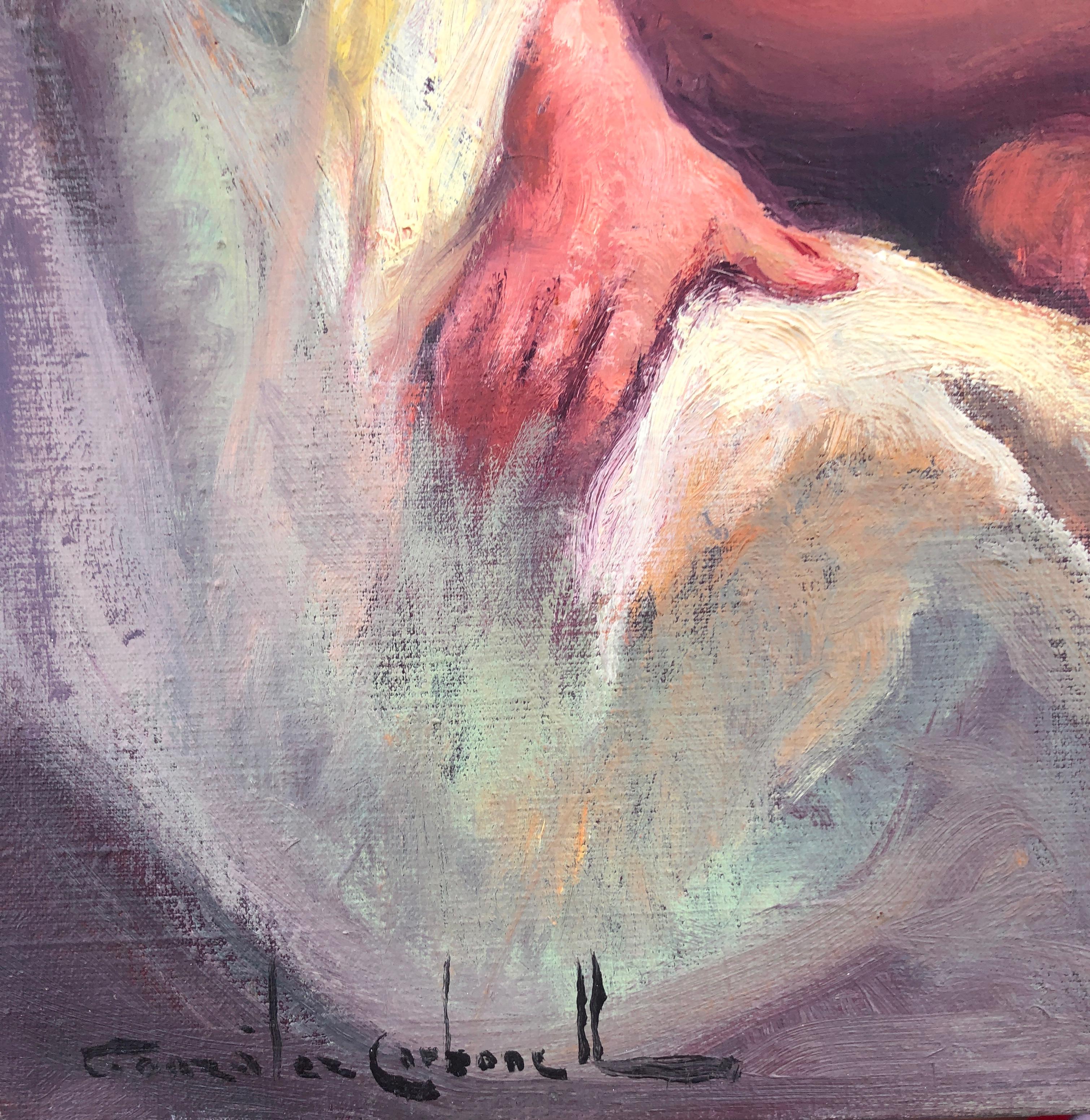 Pittura ad olio su tela di una donna nuda - Painting di Rosendo Gonzalez Carbonell