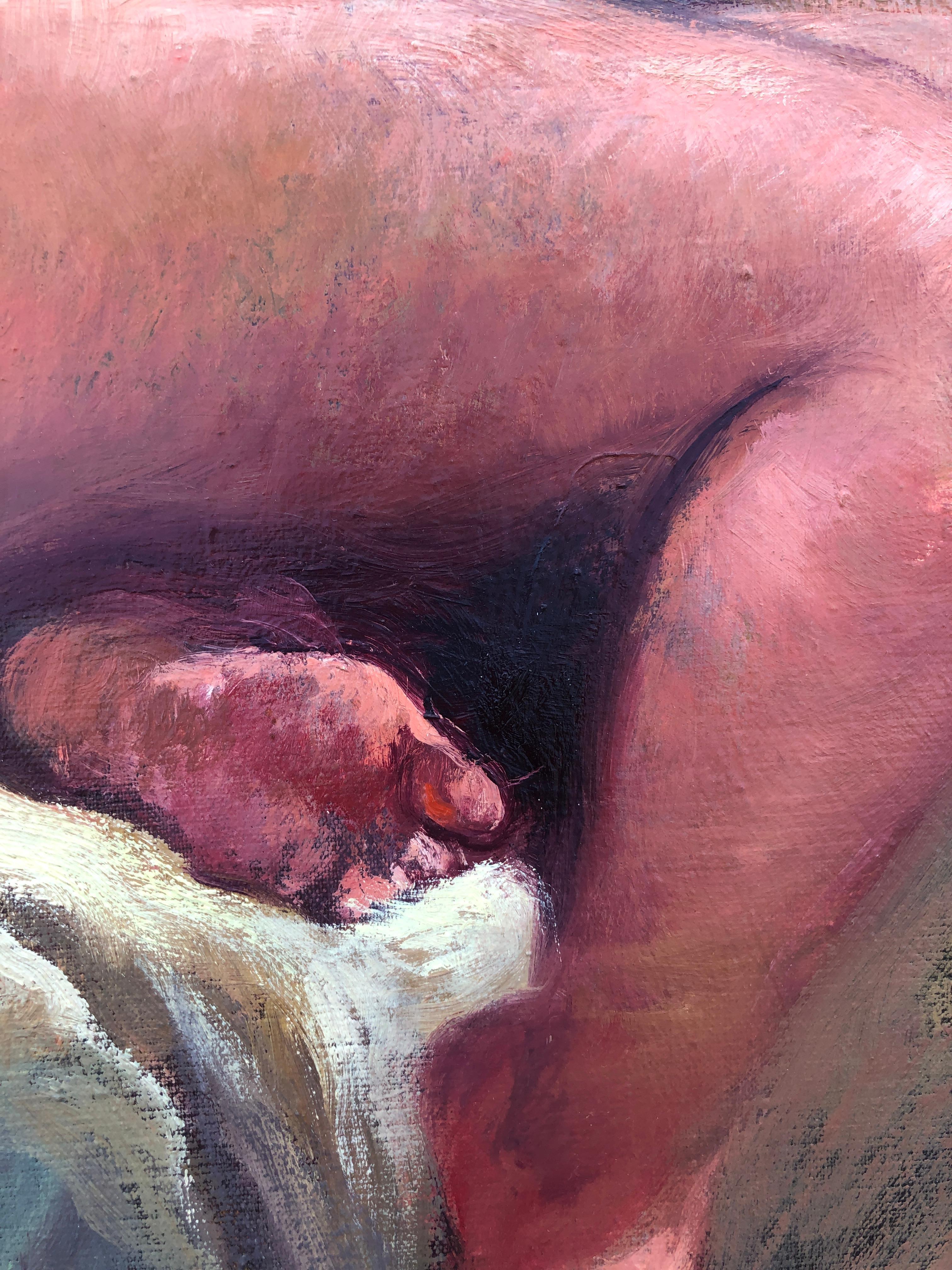 Scheda tecnica  
Autore: Rosendo González Carbonell  
Titolo: Nudo femminile  
Tecnica: Olio su tela  
Dimensioni: 24 x 20 pollici  
Condit: Non incorniciato  
Stile: Figurativo, realistico  

Descrizione  
L'opera d'arte raffigura un nudo femminile