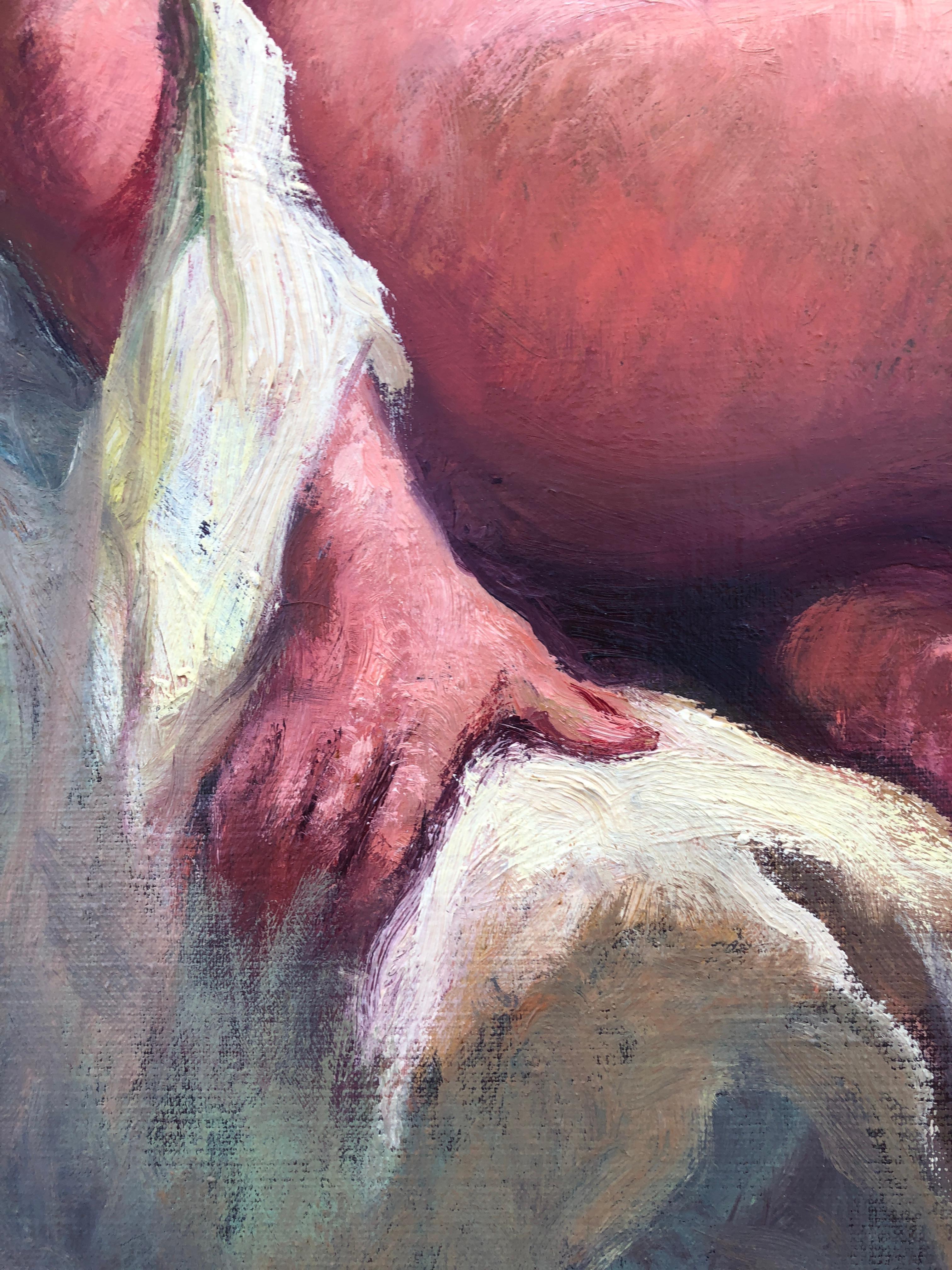 Pittura ad olio su tela di una donna nuda 1