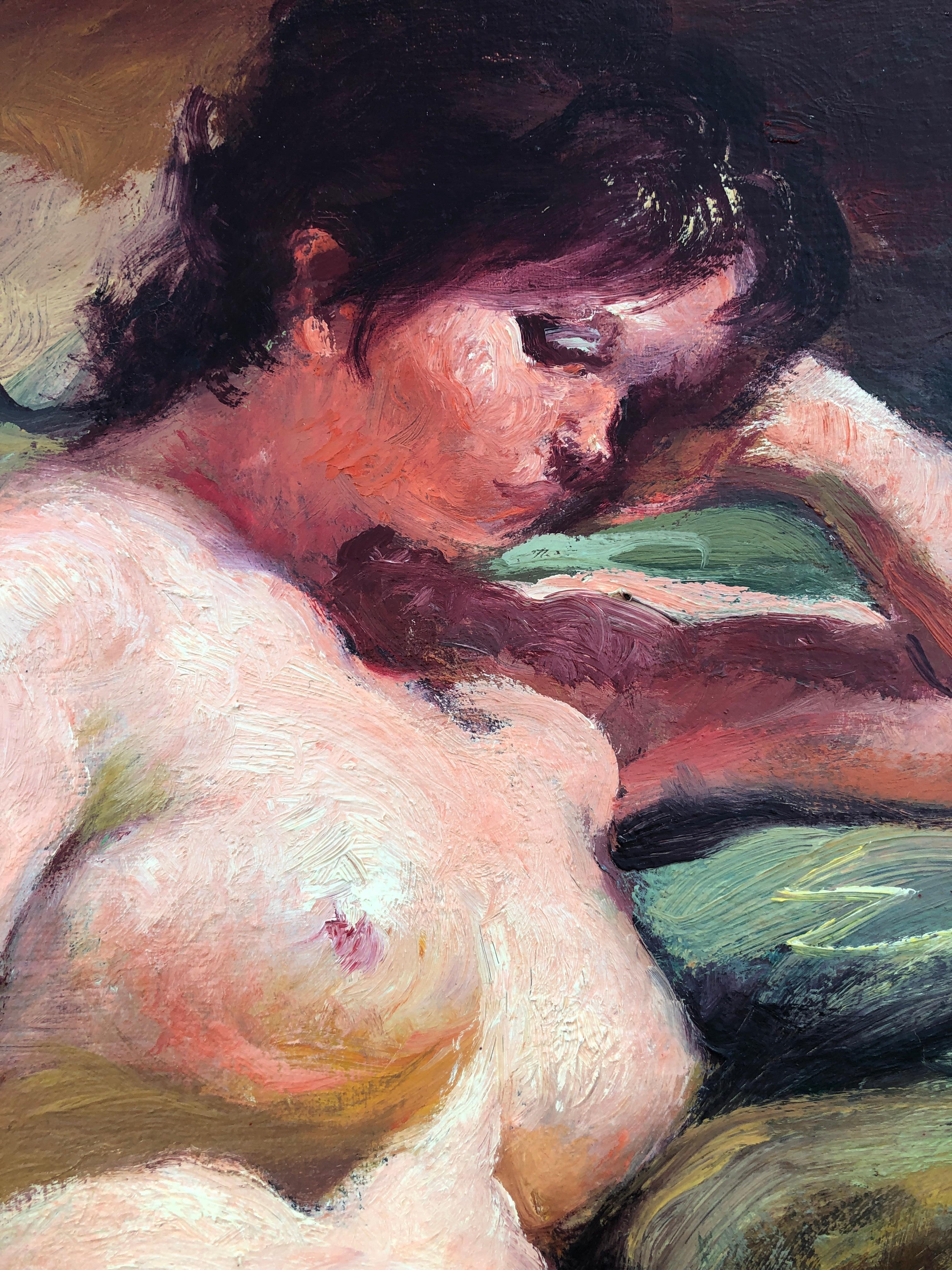 Pittura ad olio su tela di una donna nuda 2