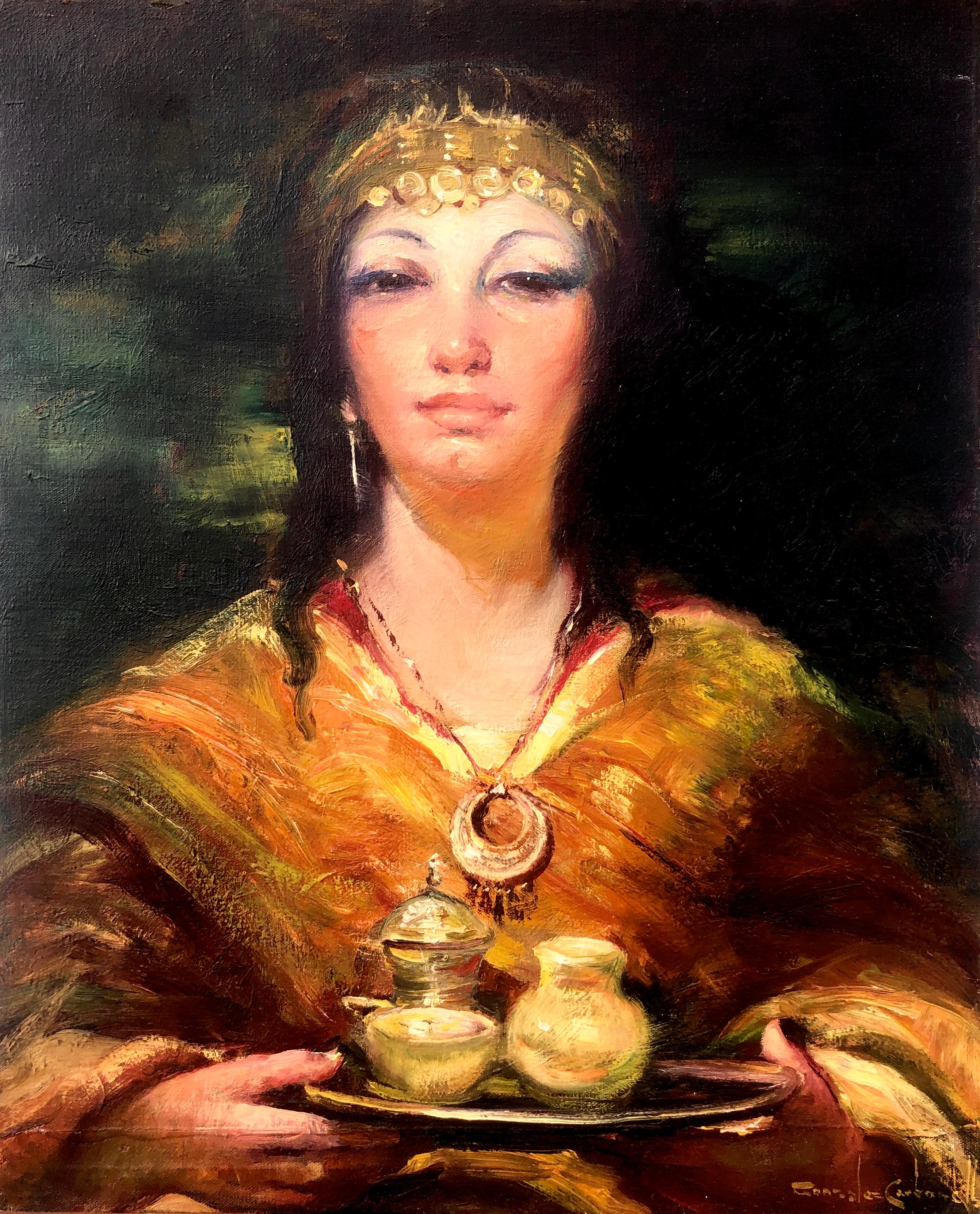 Odalisque with Tray oil on canvas painting