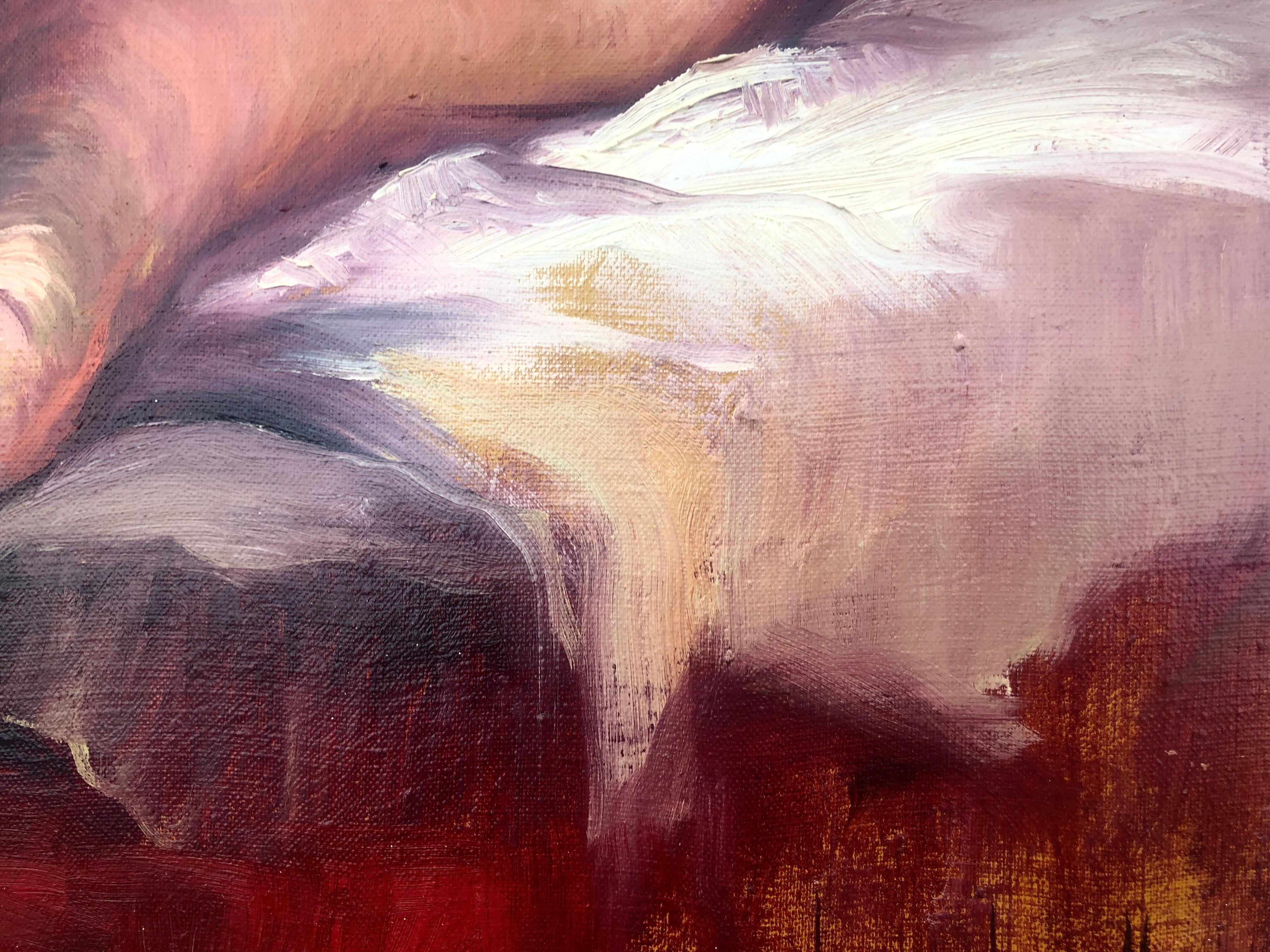 Sensuality Female Nude oil on canvas painting - Impressionist Painting by Rosendo Gonzalez Carbonell