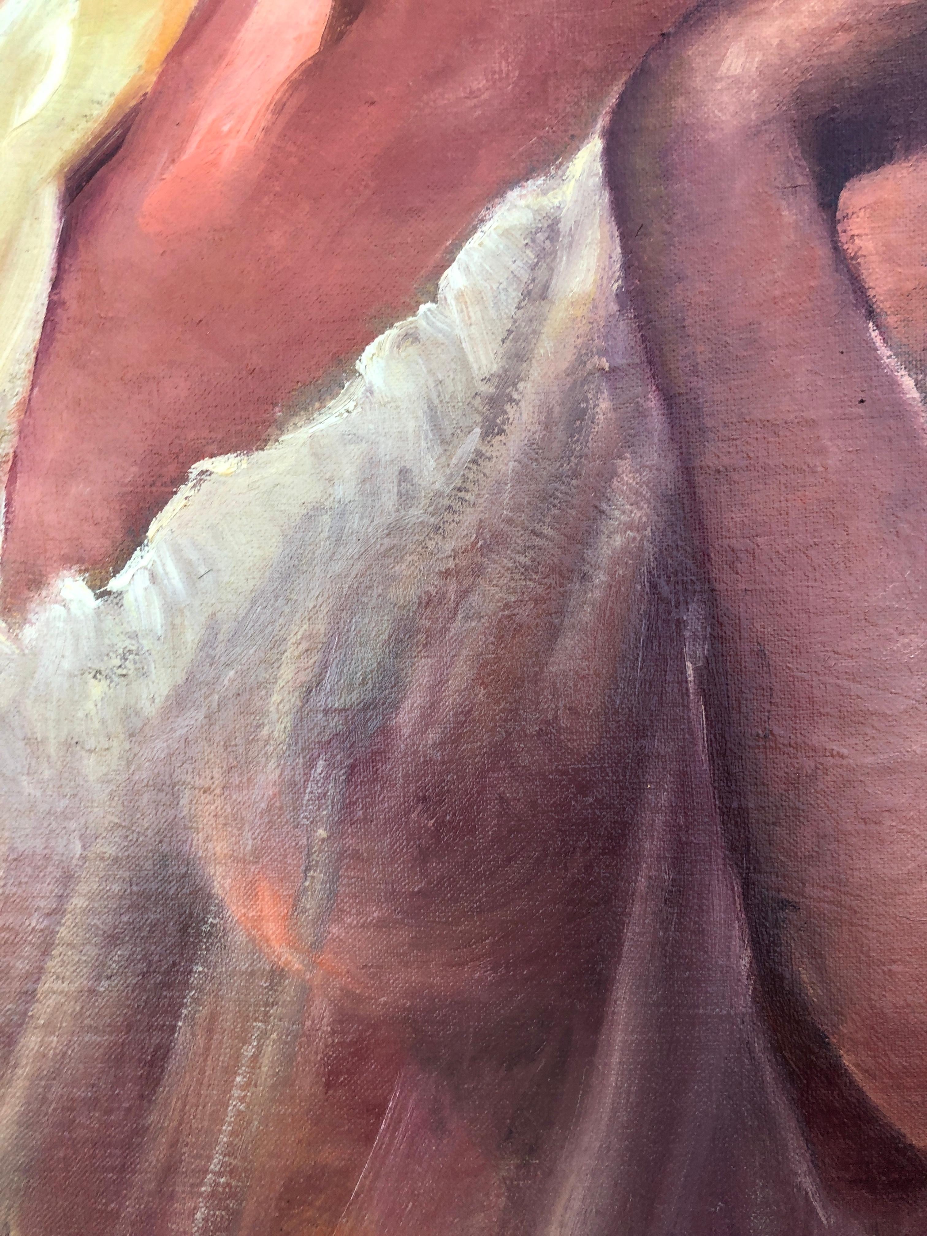 Nudo suggestivo di donna dipinto ad olio su tela - Painting Impressionismo di Rosendo Gonzalez Carbonell