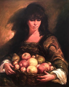 Woman Selling Fruit huile sur toile peinture d'art européen