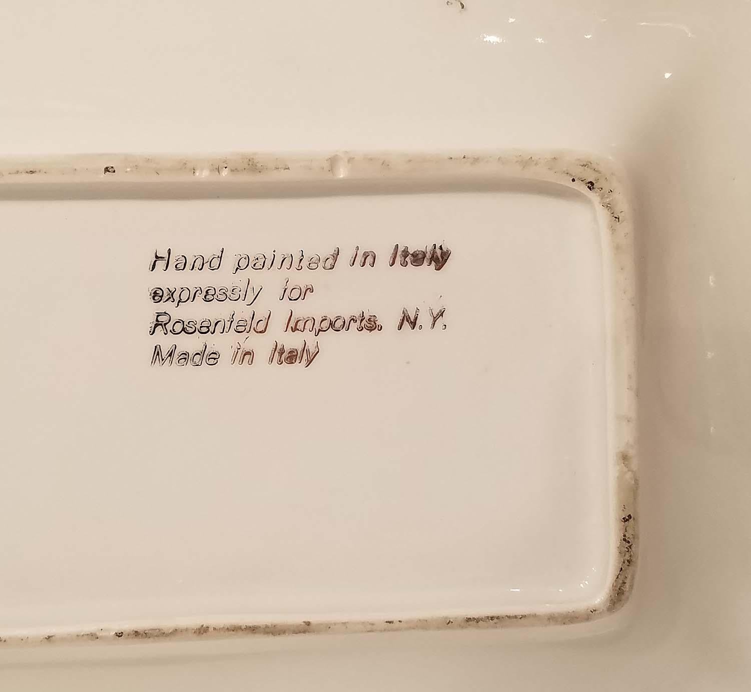 Italiano Rosenfeld Imports Italy Art Pottery Tray Plate Il medico in vendita