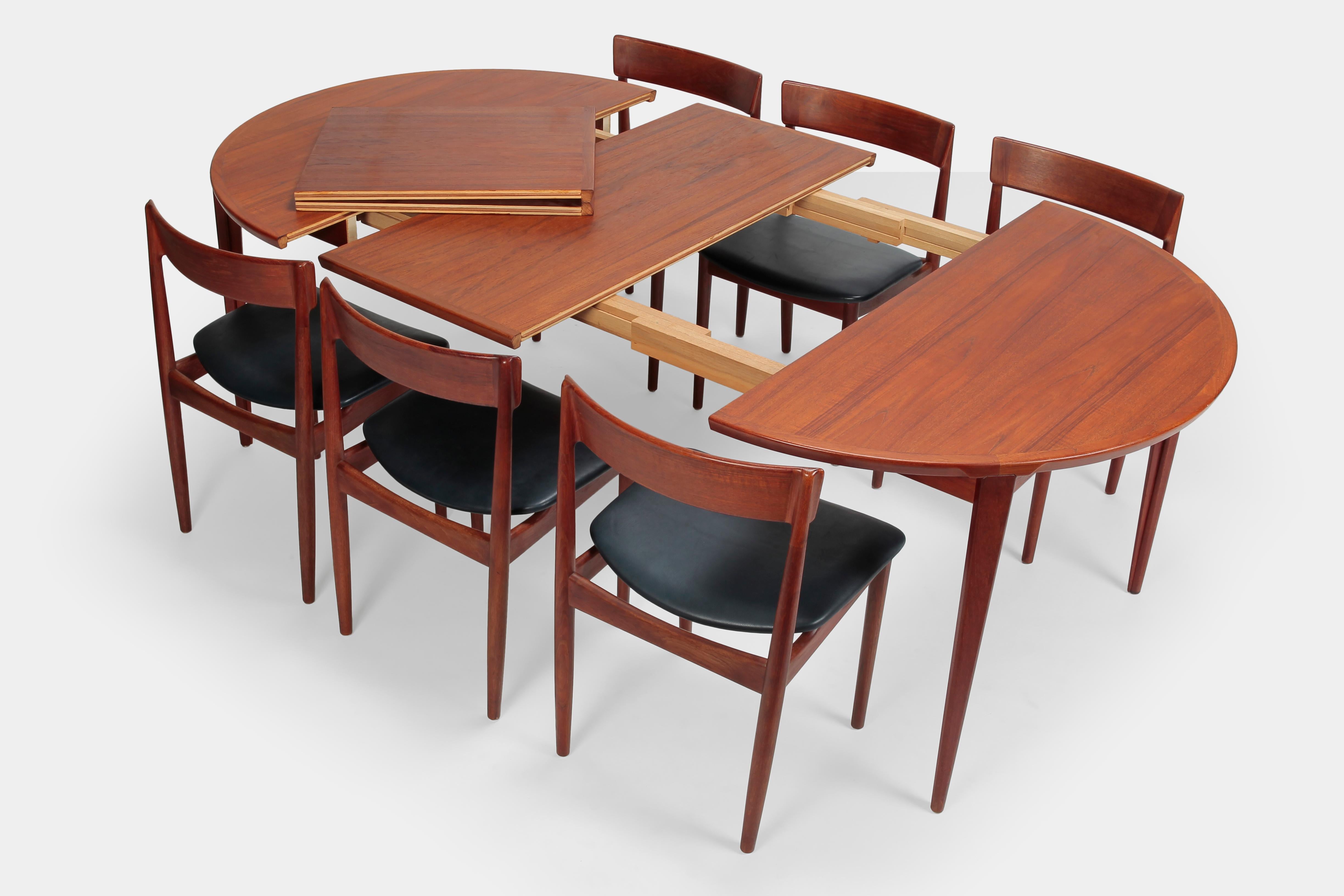 Mid-Century Modern Rosengren Hansen Dining Table and 6 Chairs, 1960s