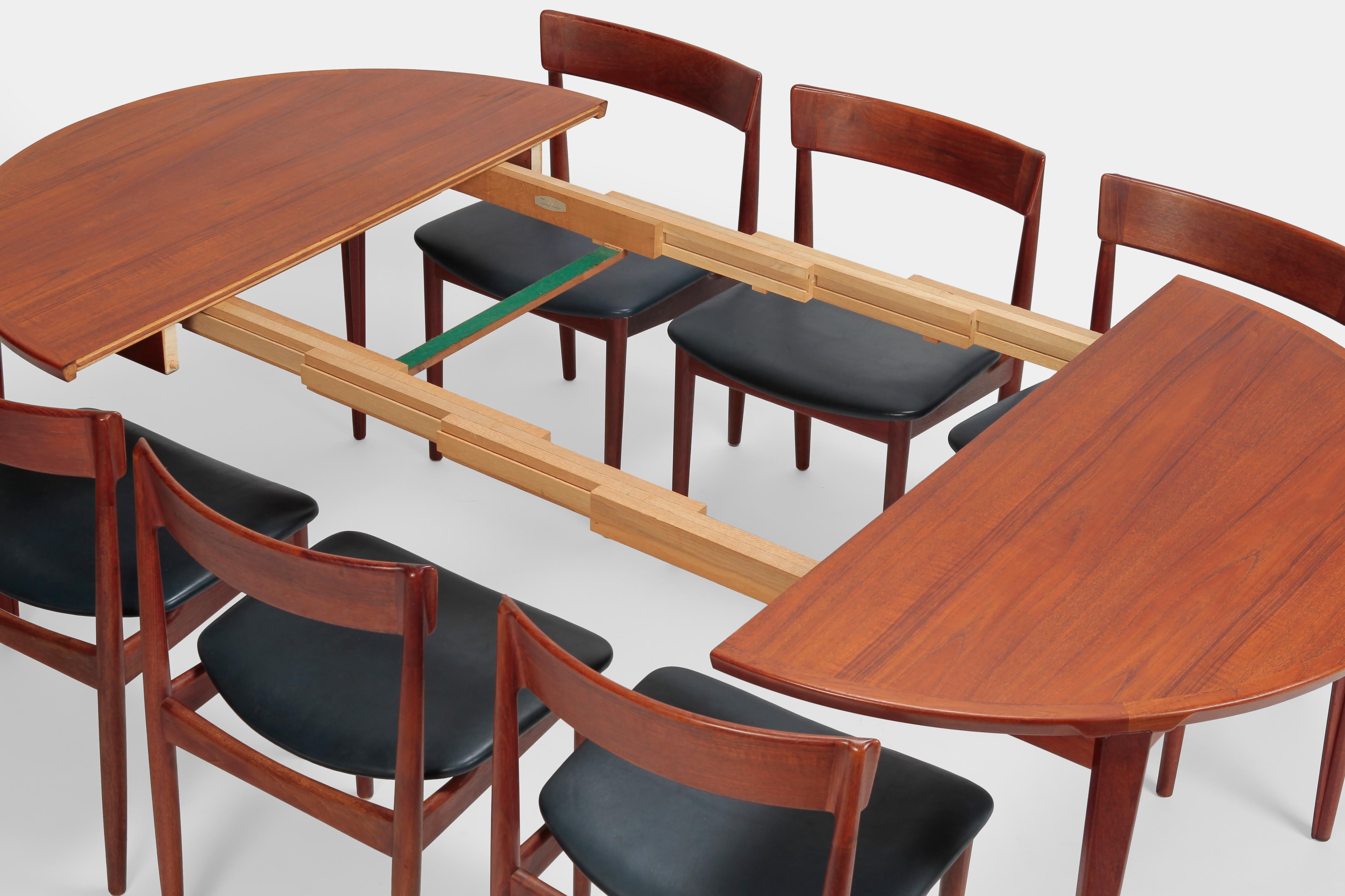 Italian Rosengren Hansen Dining Table and 6 Chairs, 1960s