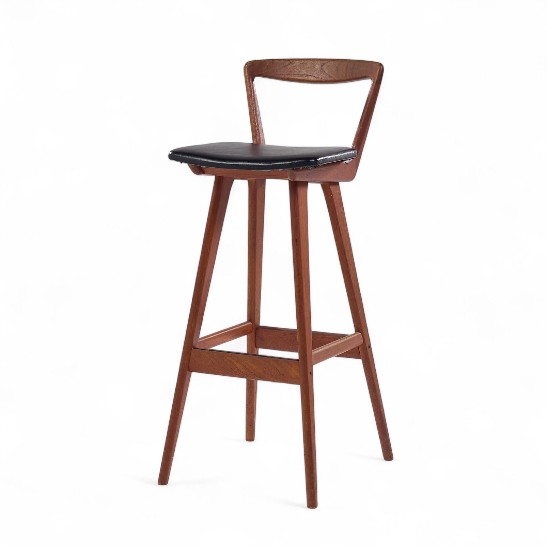 20th Century Rosengren Hansen for Brande Møbelfabrik Mid Century Teak Bar Stools - Set of 3 For Sale