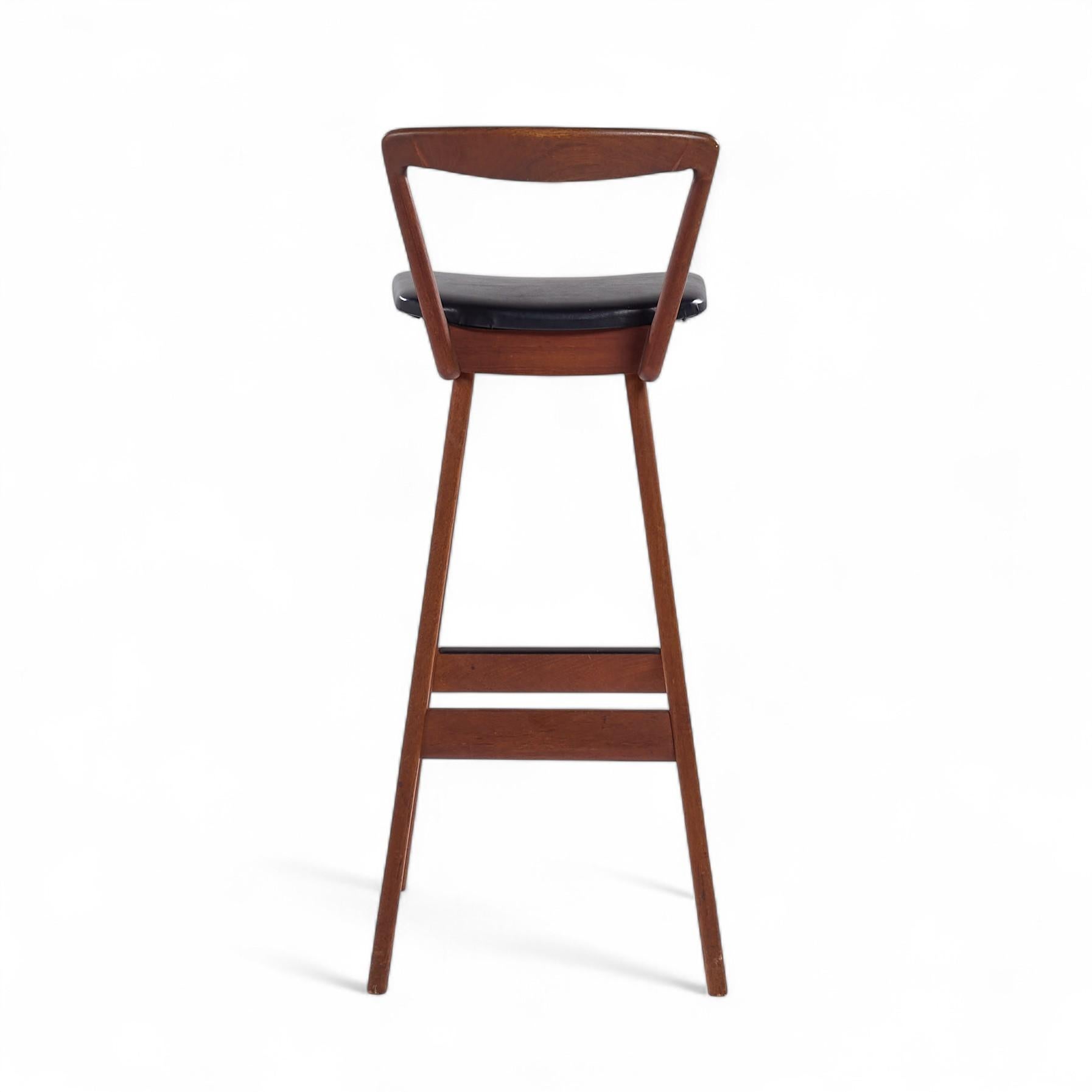 Rosengren Hansen for Brande Møbelfabrik Mid Century Teak Bar Stools - Set of 3 For Sale 2