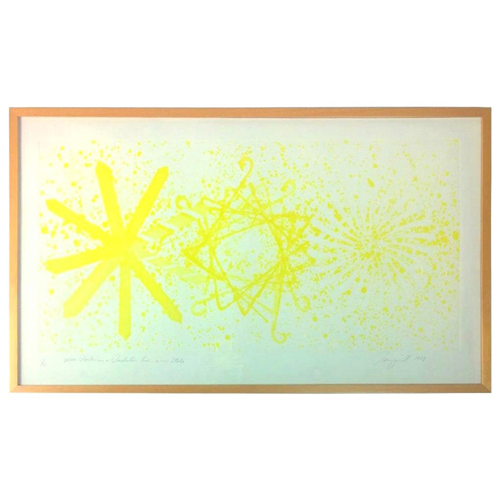 Rosenquist, More Points on a Bachelor's Tie Yellow Aquatint Photo-Etching, 1978 For Sale