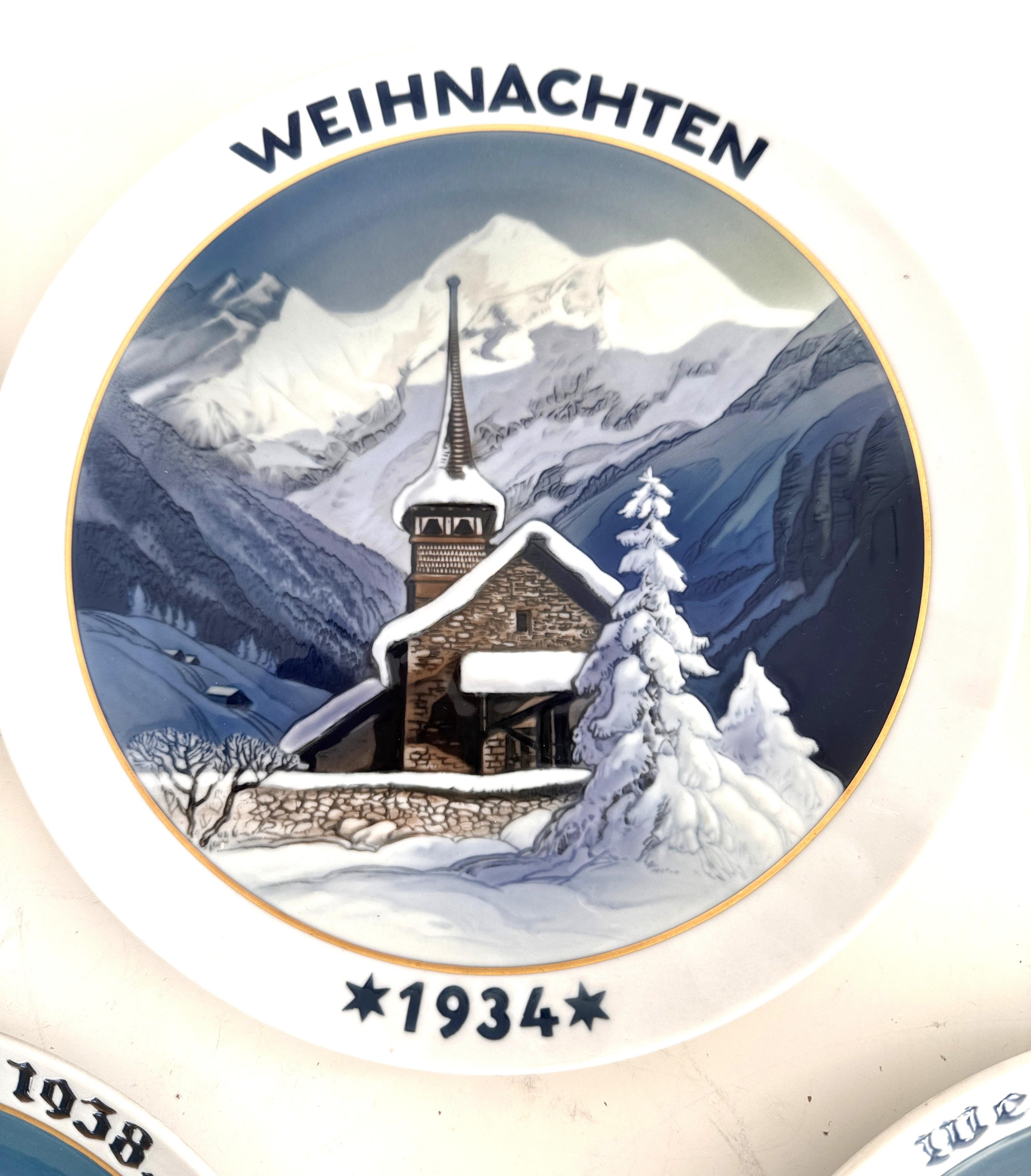 Rosenthal 11 Antique Christmas Wall Ceramic Plates Collection, 1932-1943 im Angebot 2