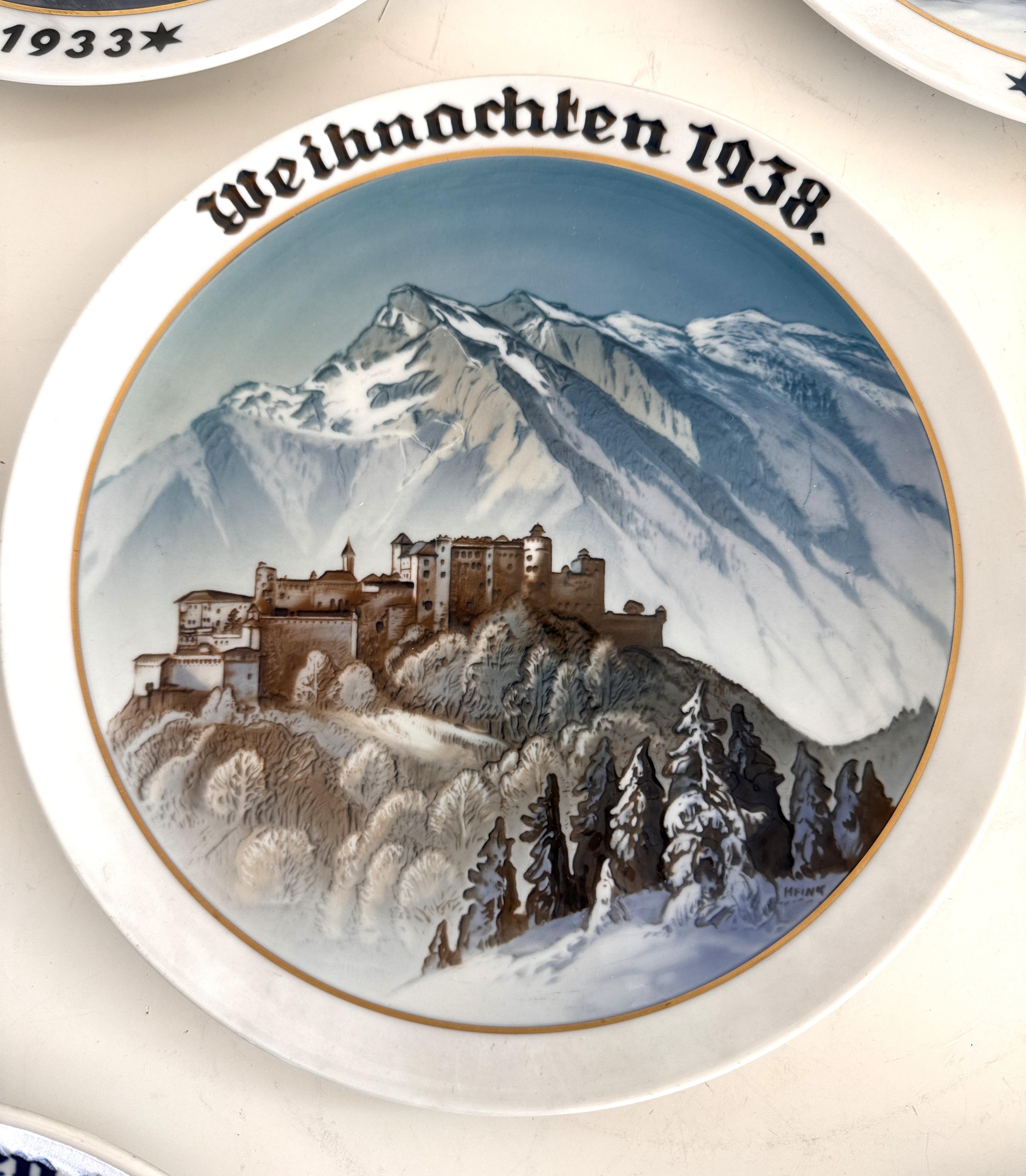 Rosenthal 11 Antique Christmas Wall Ceramic Plates Collection, 1932-1943 im Angebot 3