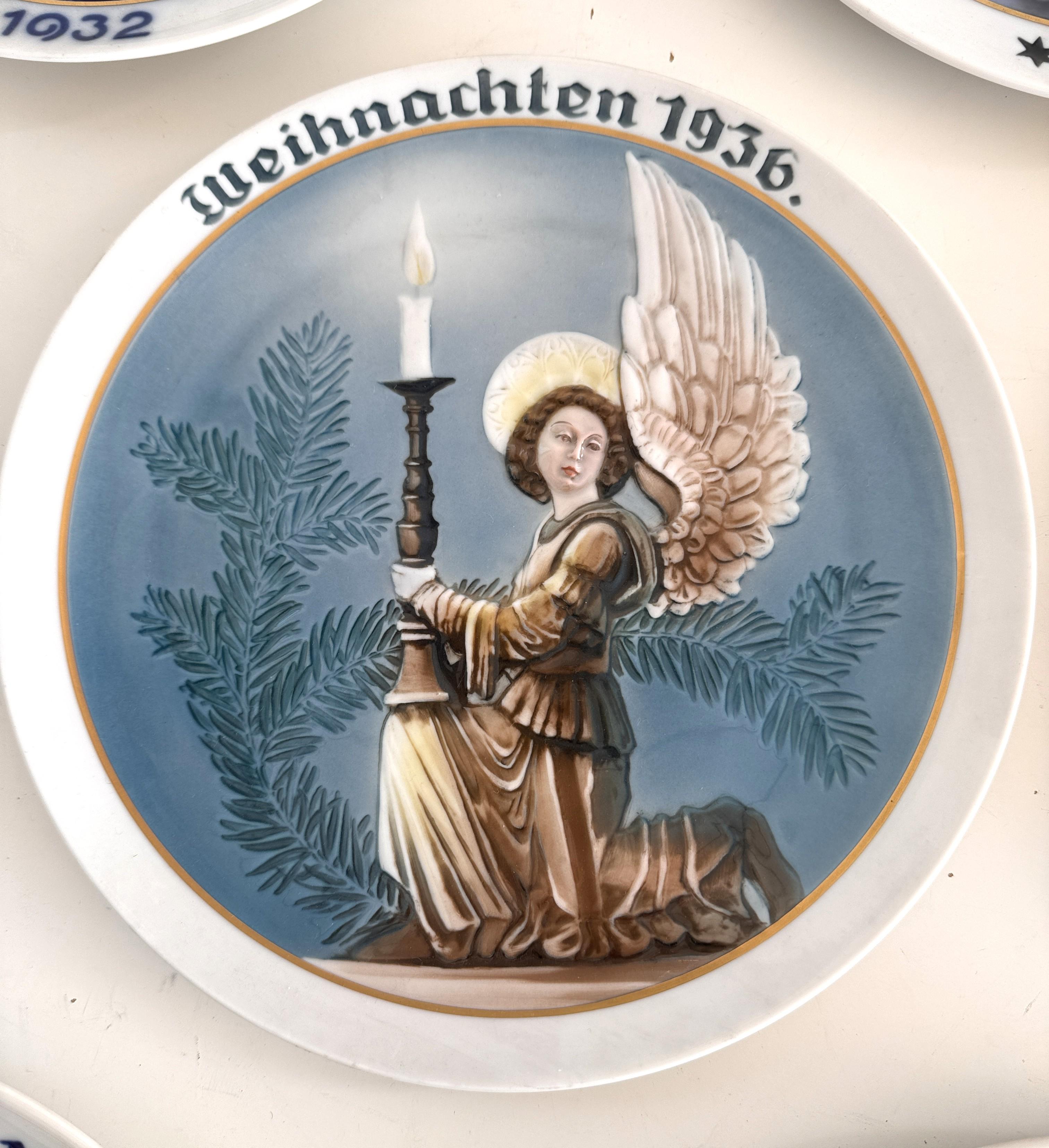 Rosenthal 11 Antique Christmas Wall Ceramic Plates Collection, 1932-1943 im Angebot 5