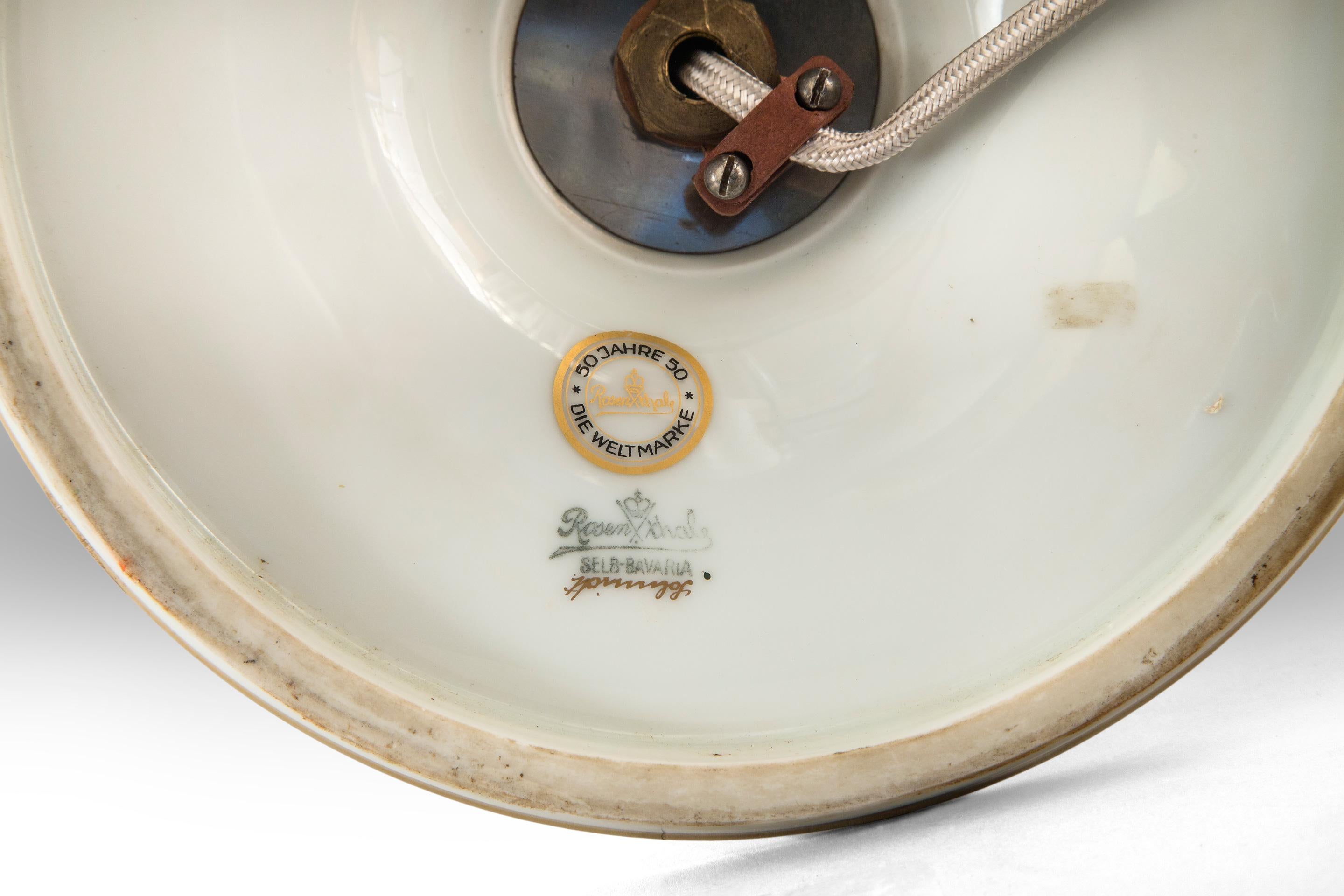 Glazed Rosenthal, a German Parcel Gilt Porcelain Lamp