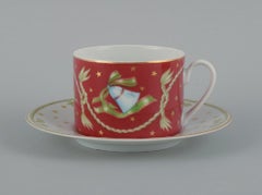 Rosenthal, ein Set aus vier Kaffeebechern und passenden Untertassen. Weihnachtsmotive