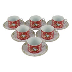 Rosenthal, ein Set aus sechs Kaffeebechern und passenden Untertassen, Weihnachtsmotive